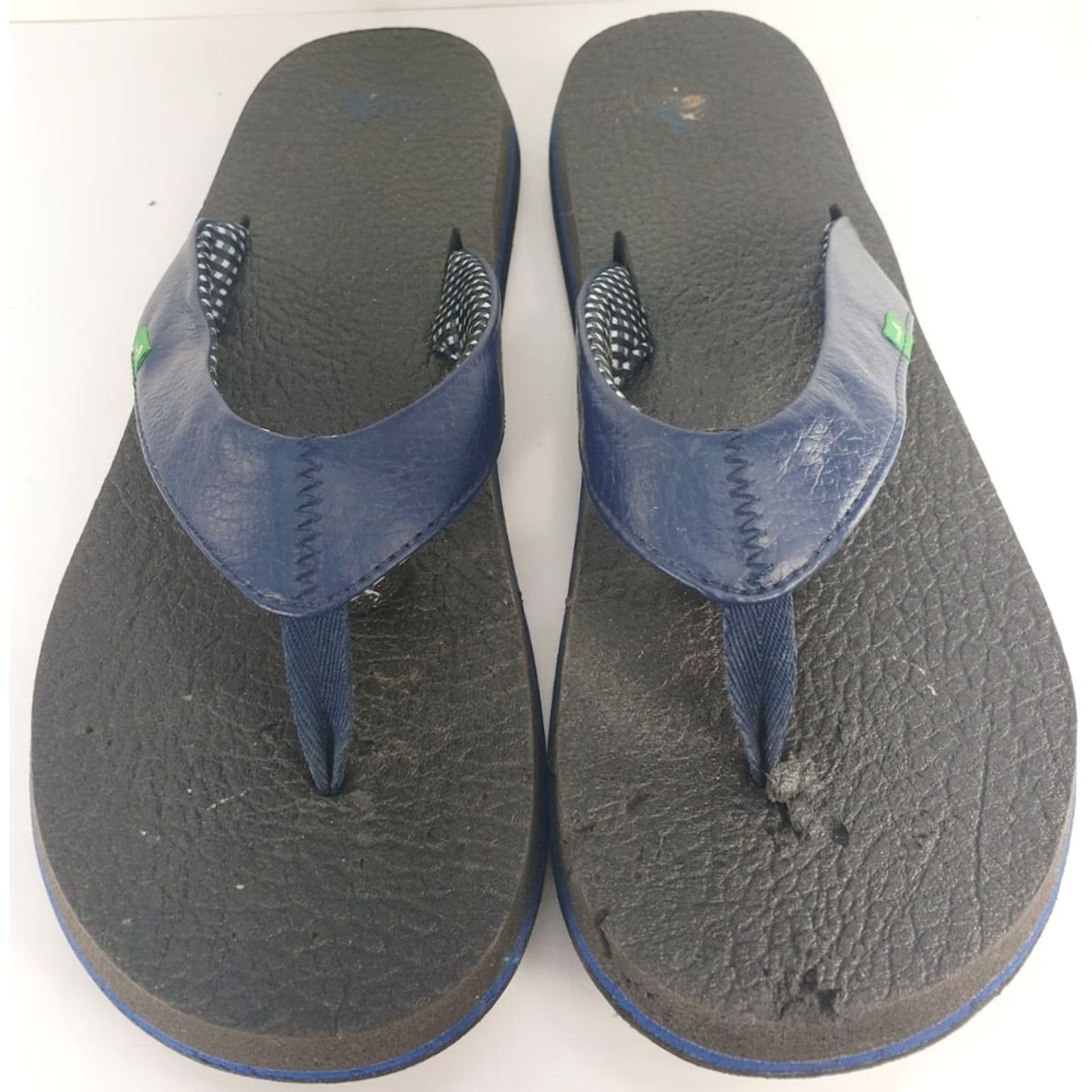 Sanuk Sanuk Sandals Yoga Mat Women 10M Blue Leather Straps Super Comfy Flip Flop Shoes Womens NS Size US 10 / IT 40 - 3 Thumbnail