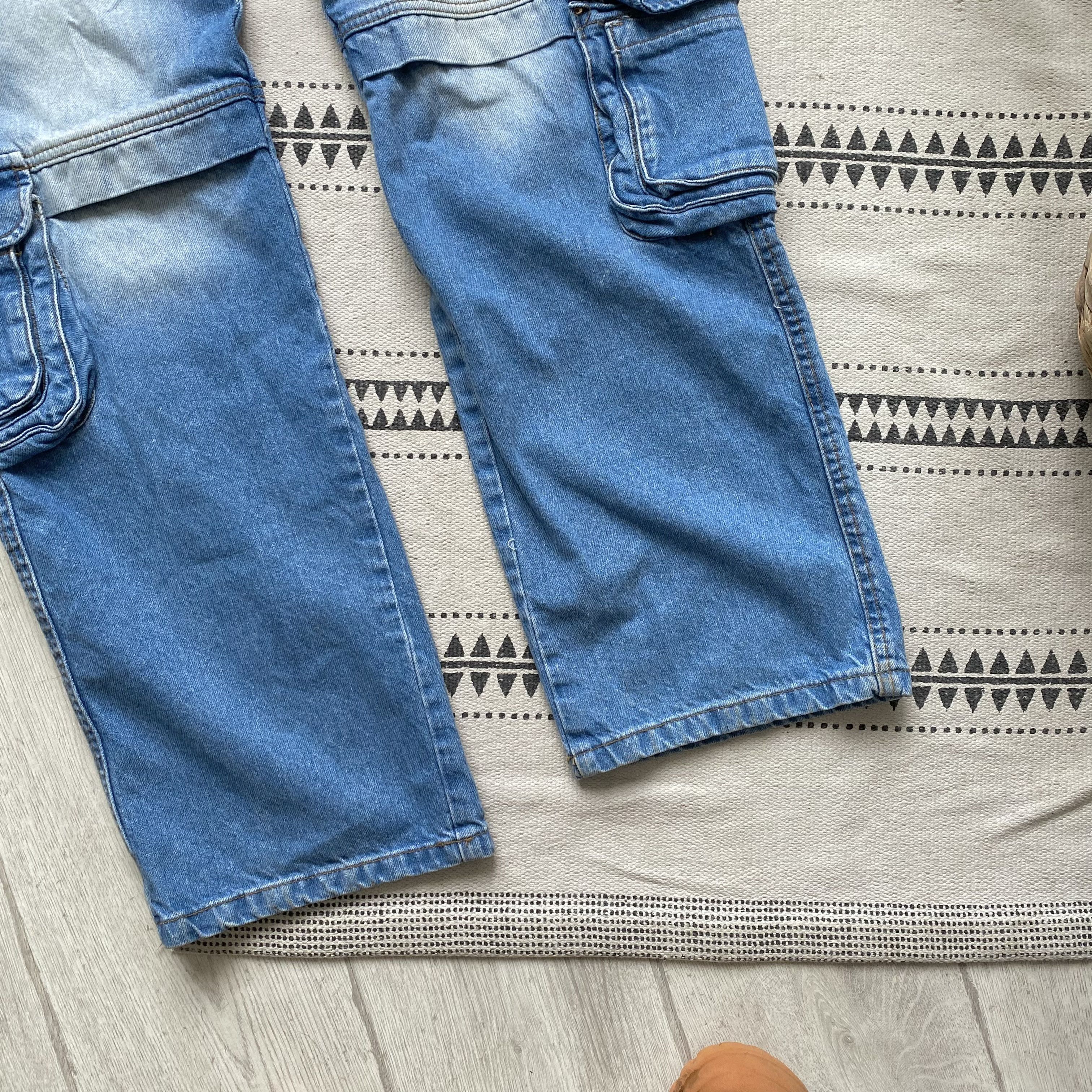 Japanese Brand Y2K Multipocket Cargo baggy Denim jeans skater pants Size US 30 / EU 46 - 3 Thumbnail