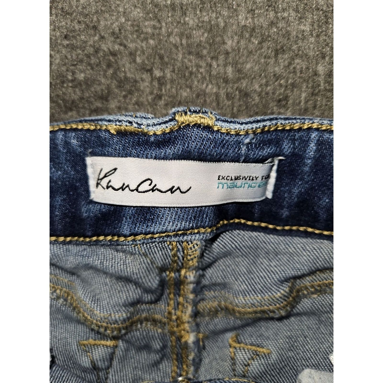 Vintage Kancan Jeans Toothpick Skinny Juniors 24 Low Rise Blue Button Fly Stretch Denim City Preppy Size 42" / US 20 - 2 Thumbnail