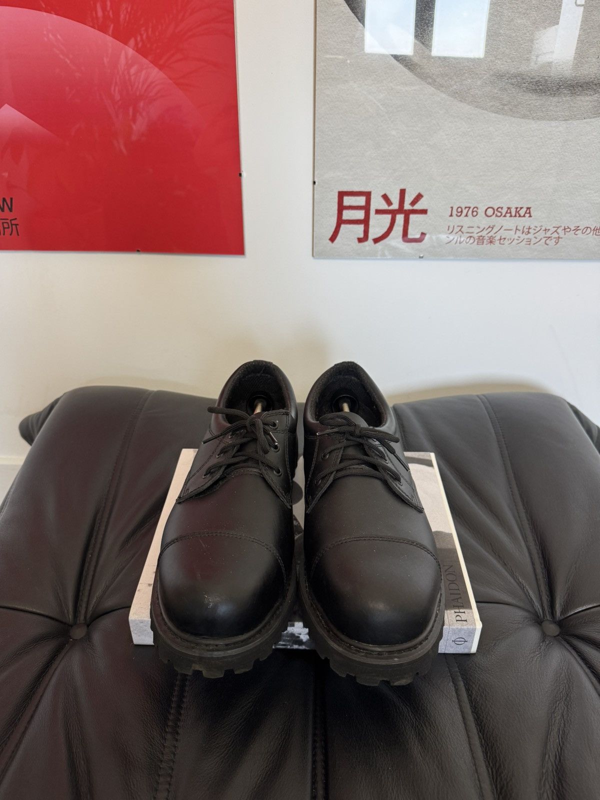 Leather Rare Vintage Avant Garde Platform Derby Leather Boots Grail Size US 12 / EU 45 - 2 Thumbnail