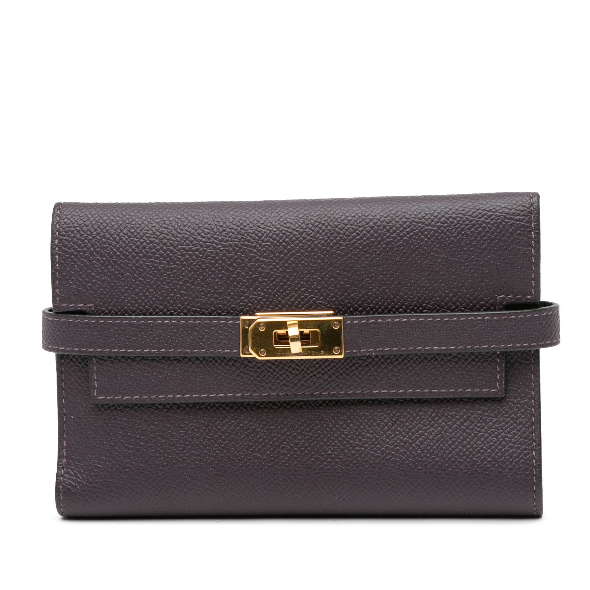 Hermes Hermès Medium Epsom Verso Kelly Wallet Purple Size ONE SIZE - 1 Thumbnail
