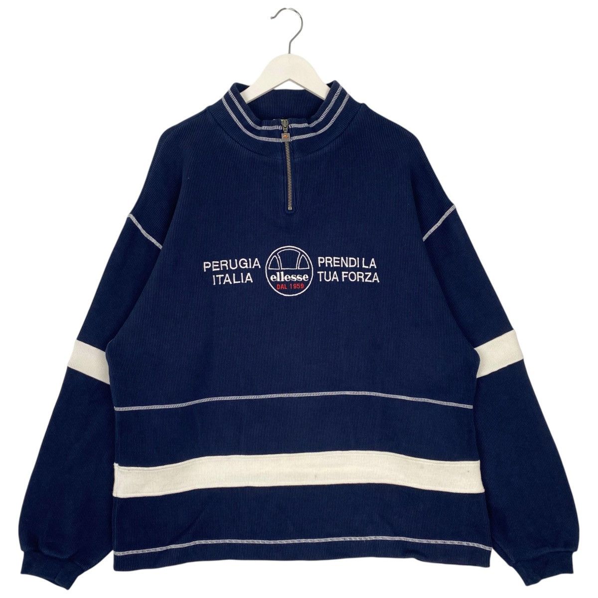 Vintage Vintage Ellesse Small Embroidered Quater Zip Blue Size US M / EU 48-50 / 2 - 1 Thumbnail