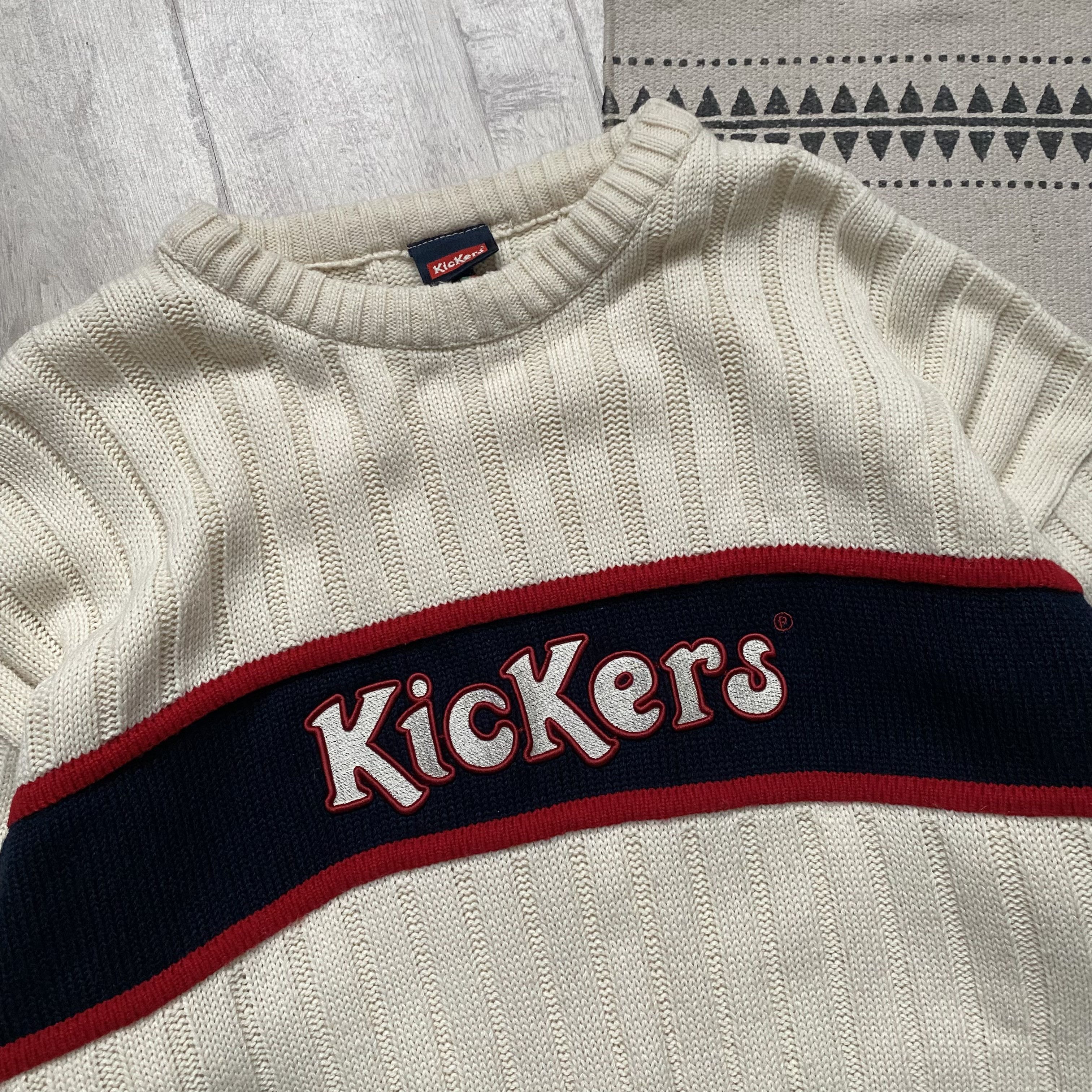 Kickers Vintage 80/90s Cozy Ribbed Knit Wool Sweater KicKers Y2K Size US L / EU 52-54 / 3 - 2 Thumbnail