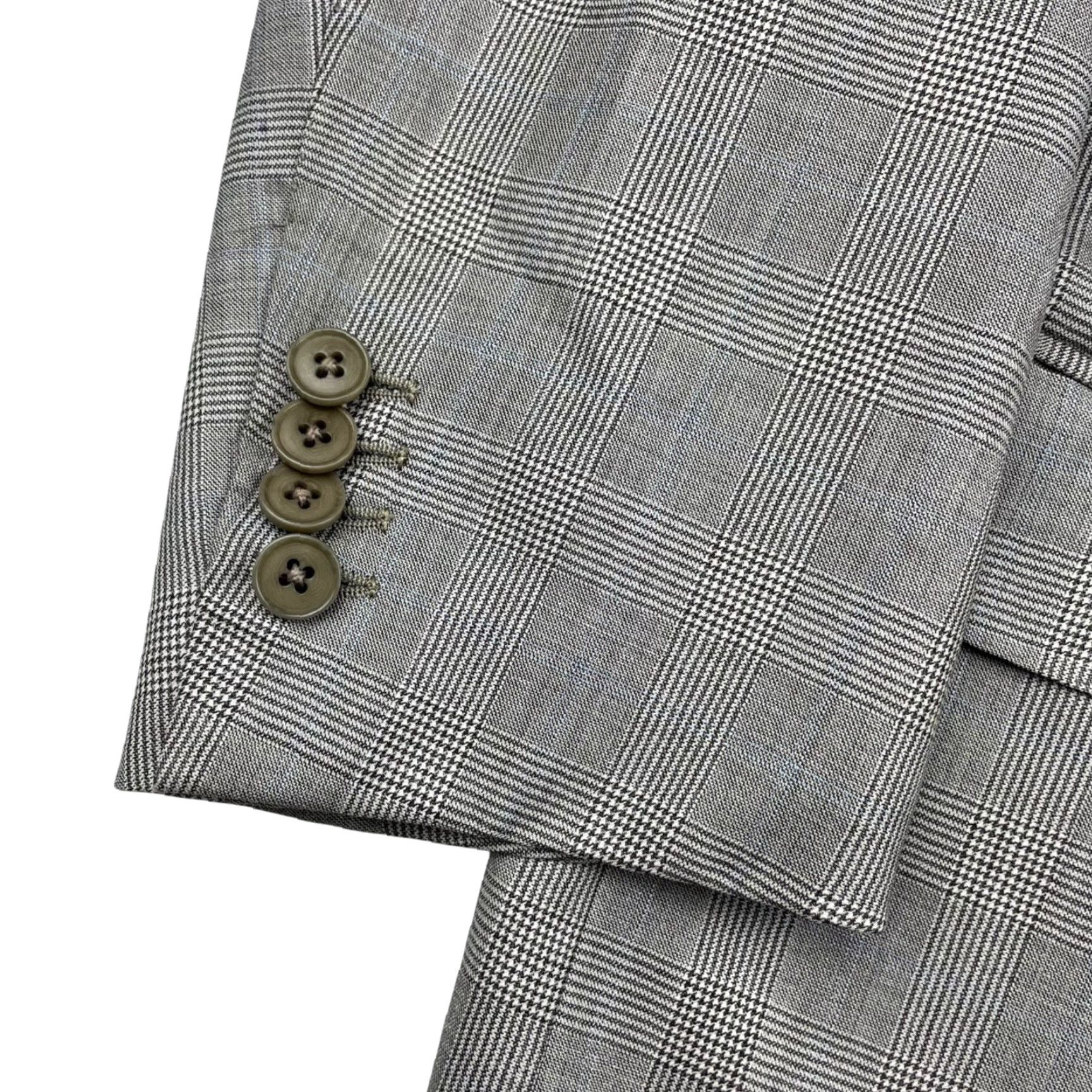 Ermenegildo Zegna VINTAGE Ermenegildo Zegna Blazer Men Su Misura Trofeo 600 Brown Plaid 44R US 54 EU Wool/Silk Size 44R - 4 Thumbnail