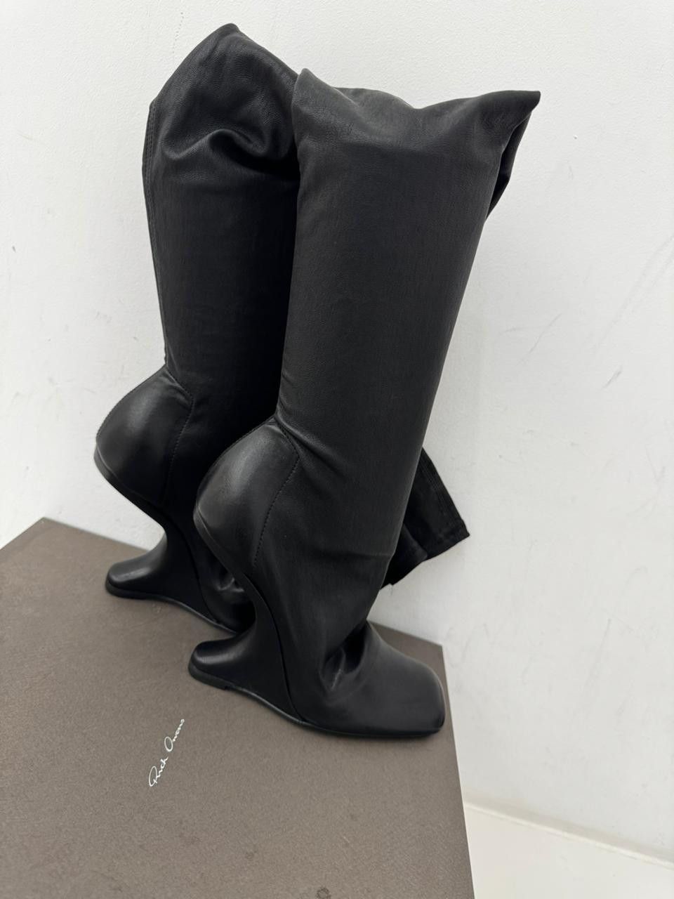 Rick Owens CANTILEVER 11 THIGH KNEE BOOT Size US 6 / IT 36 - 1 Thumbnail