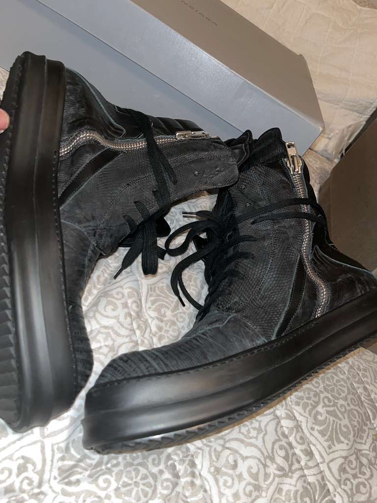 Rick Owens CC30 Iguana Geobasket Sneakers in Black Size US 11 / EU 44 - 6 Thumbnail