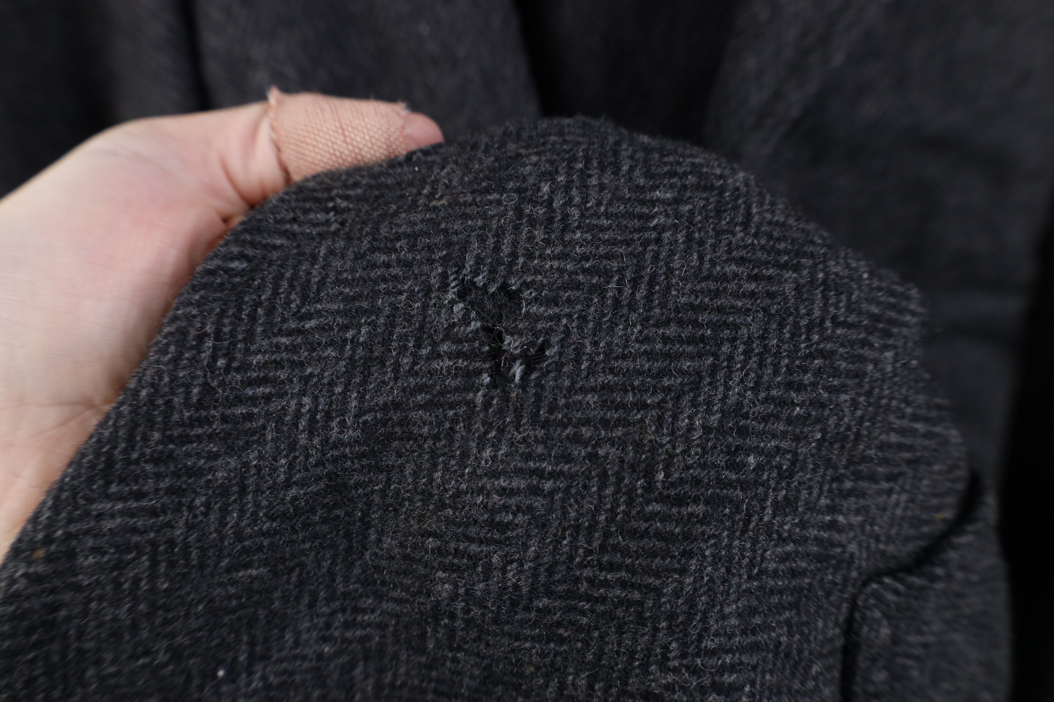 Vintage Vintage 50s Streetwear Wool Herringbone Overcoat Jacket USA Size US XXL / EU 58 / 5 - 6 Thumbnail