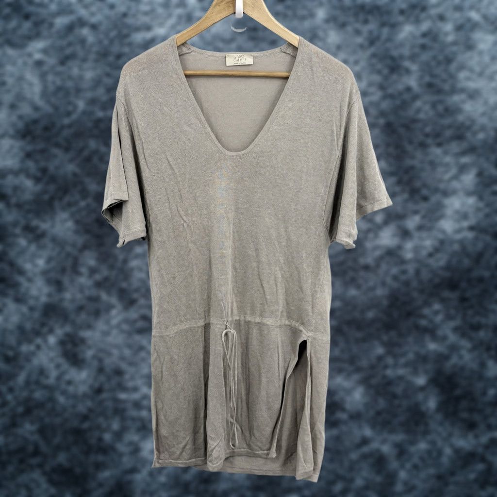 Vintage 100% Capri Linen Tunic Dress Women XS Italy Resort Coastal Beach Boho Shirt Dress Mini Lightweight Pockets Size XS / US 0-2 / IT 36-38 - 1 Thumbnail