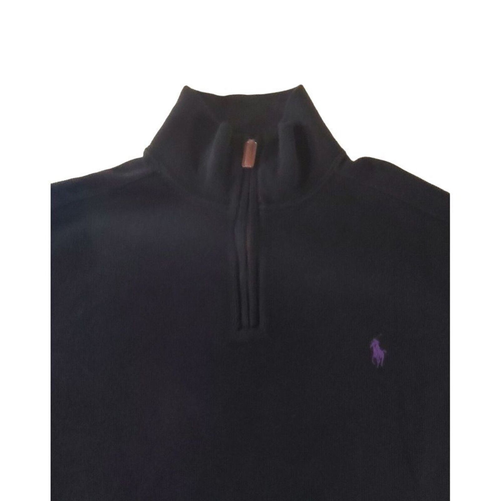 Polo Ralph Lauren VTG Polo Ralph Lauren Mens Black 1/4 Zip Pullover Medium Size US M / EU 48-50 / 2 - 3 Thumbnail