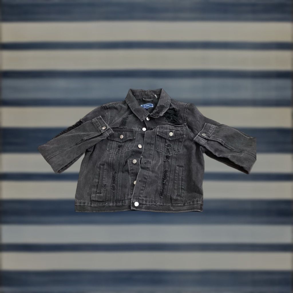X-LARGE Ci Sono Denim - Distressed Black Jean Jacket Women's X-Large Size 40" / US 18 - 1 Thumbnail
