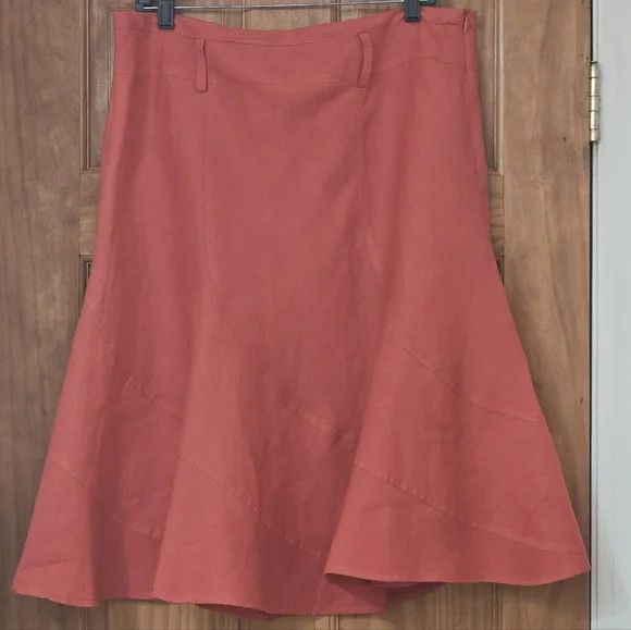 Other Sherry Taylor Coral Red A-line Swing Midi Women's Skirt Size 36" / US 14 / IT 50 - 3 Thumbnail