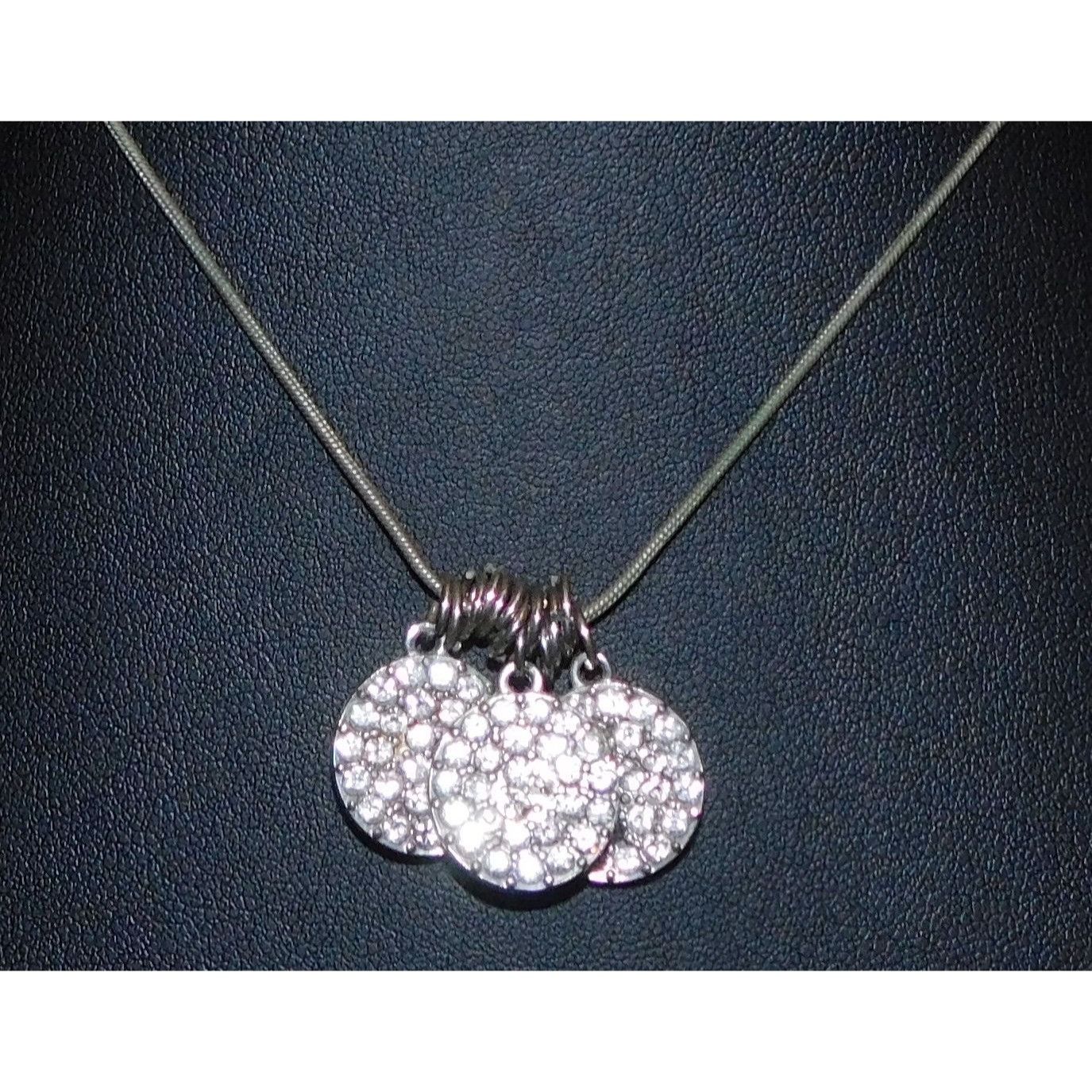 Other Casual Glam Triple Rhinestone Medallion Silver Tone Necklace Size ONE SIZE - 6 Thumbnail