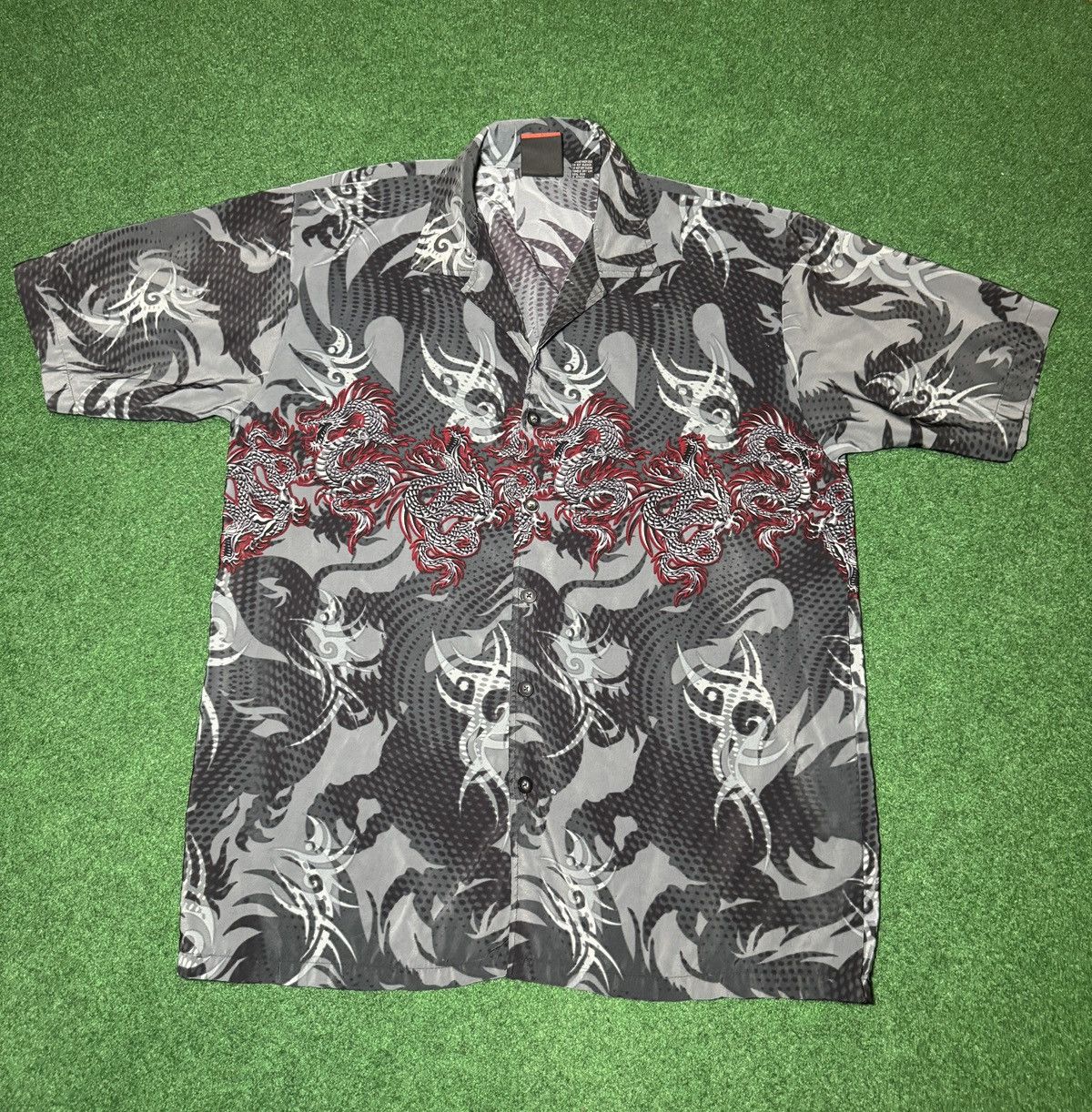 JNCO Y2K C Two Jnco Tribal Dragon Print Mens XL Button Up Shirt Size US XL / EU 56 / 4 - 1 Thumbnail