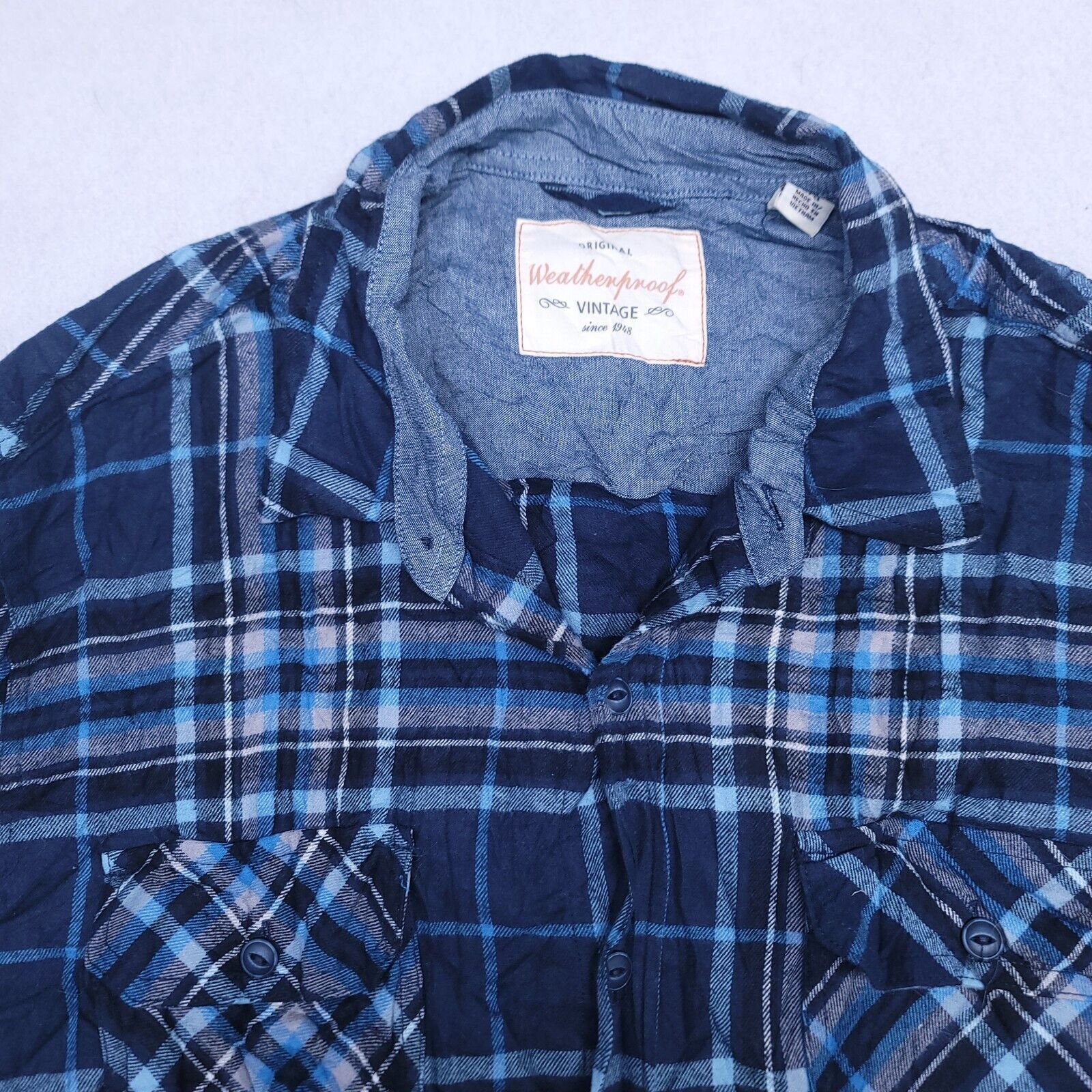 Weatherproof Weatherproof Tartan Flannel Shirt Mens Size Large L Blue Red Size US L / EU 52-54 / 3 - 1 Thumbnail