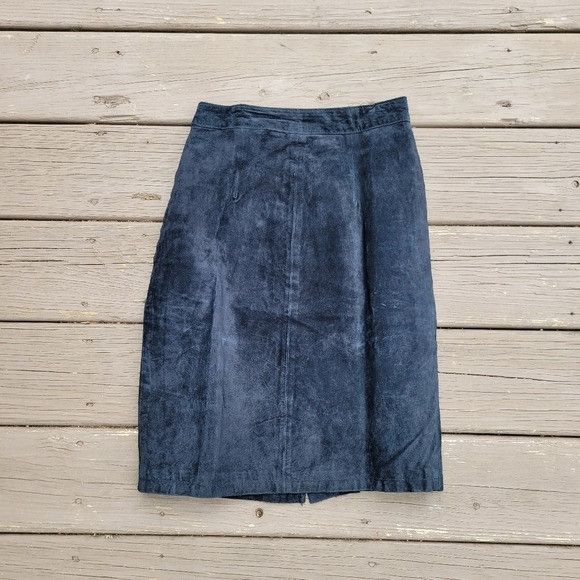 Vintage Vintage 90s y2k Bratz Black Suede Leather High Waisted Midi Size 25" / US 0 / IT 36 - 3 Thumbnail