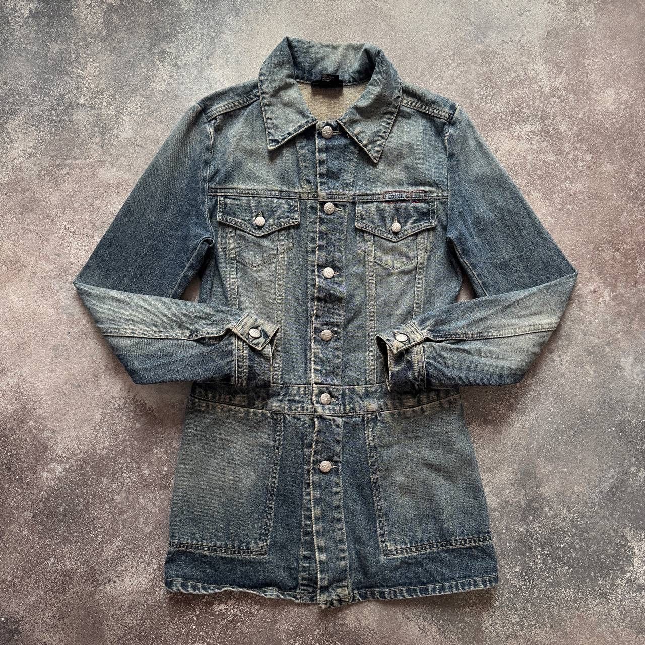 Diesel Diesel 90s Vintage Y2K Maxi Denim Jacket / Dress Coat Size S / US 4 / IT 40 - 1 Thumbnail
