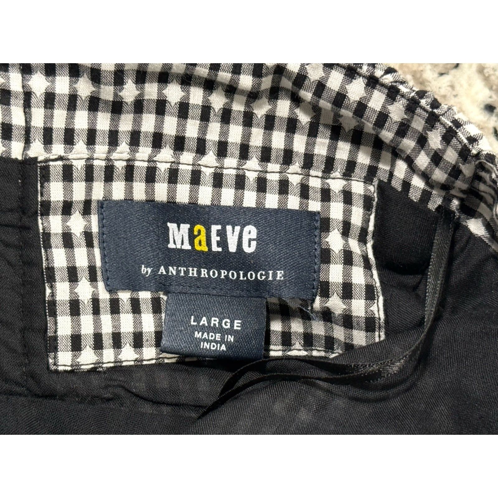 Vintage ANTHROPOLOGIE Maeve Black Gingham Check Mini Sweetheart Dress Size Large Size L / US 10 / IT 46 - 4 Thumbnail