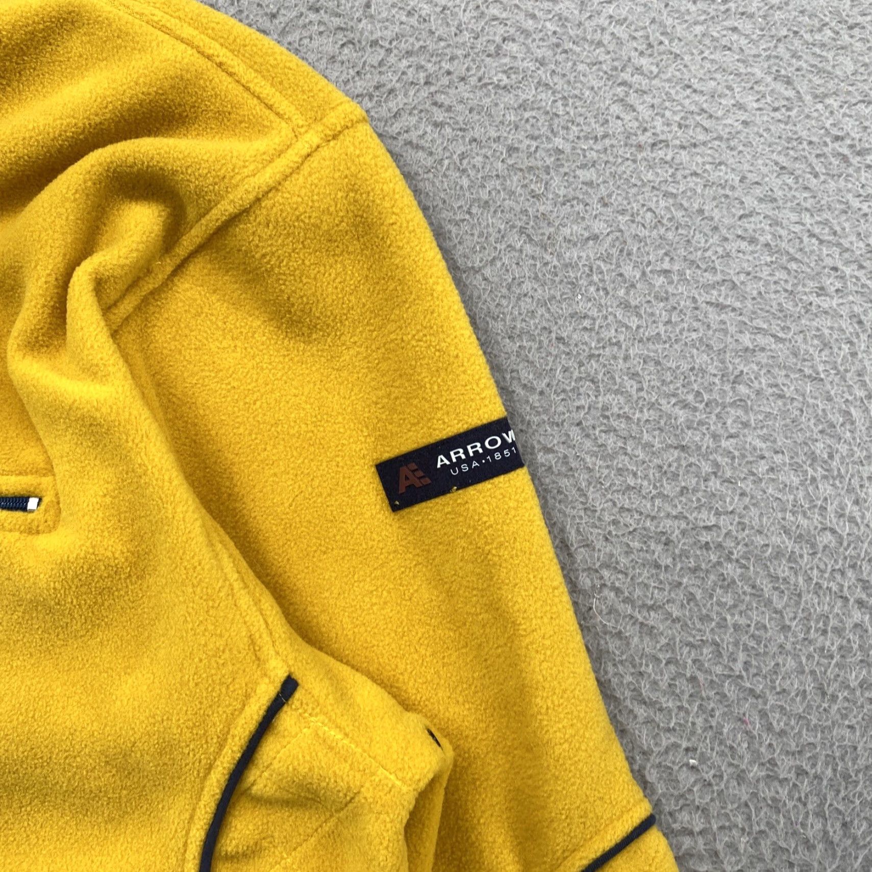 Arrow Arrow Y2K 1/4 Zip Yellow Gold Fleece Pullover Jacket Mens XL New Size US XL / EU 56 / 4 - 4 Thumbnail