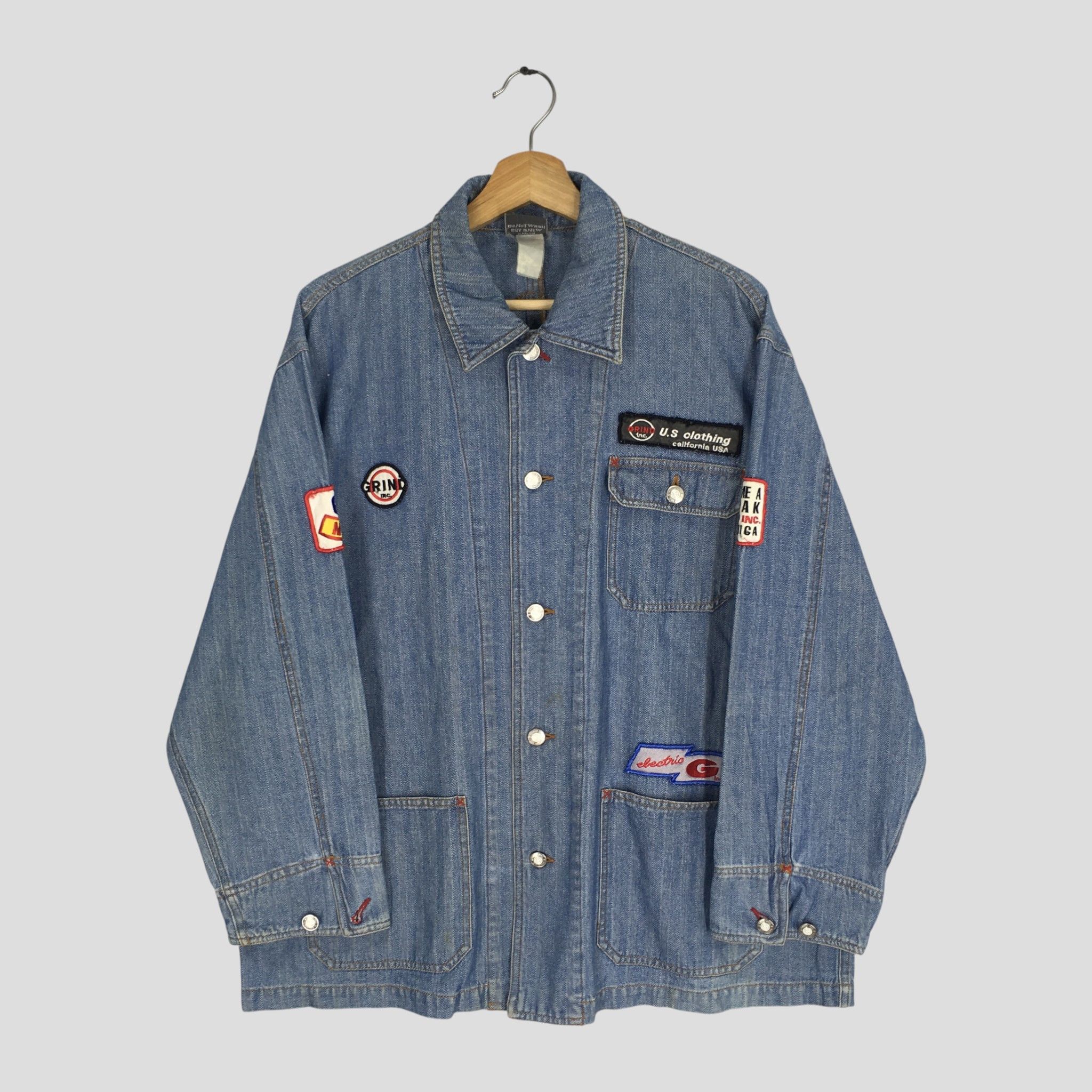 Sex Skateboards Vintage 90's Grind Inc. Skateboard Denim Jacket Santa Cruz Size US L / EU 52-54 / 3 - 1 Thumbnail