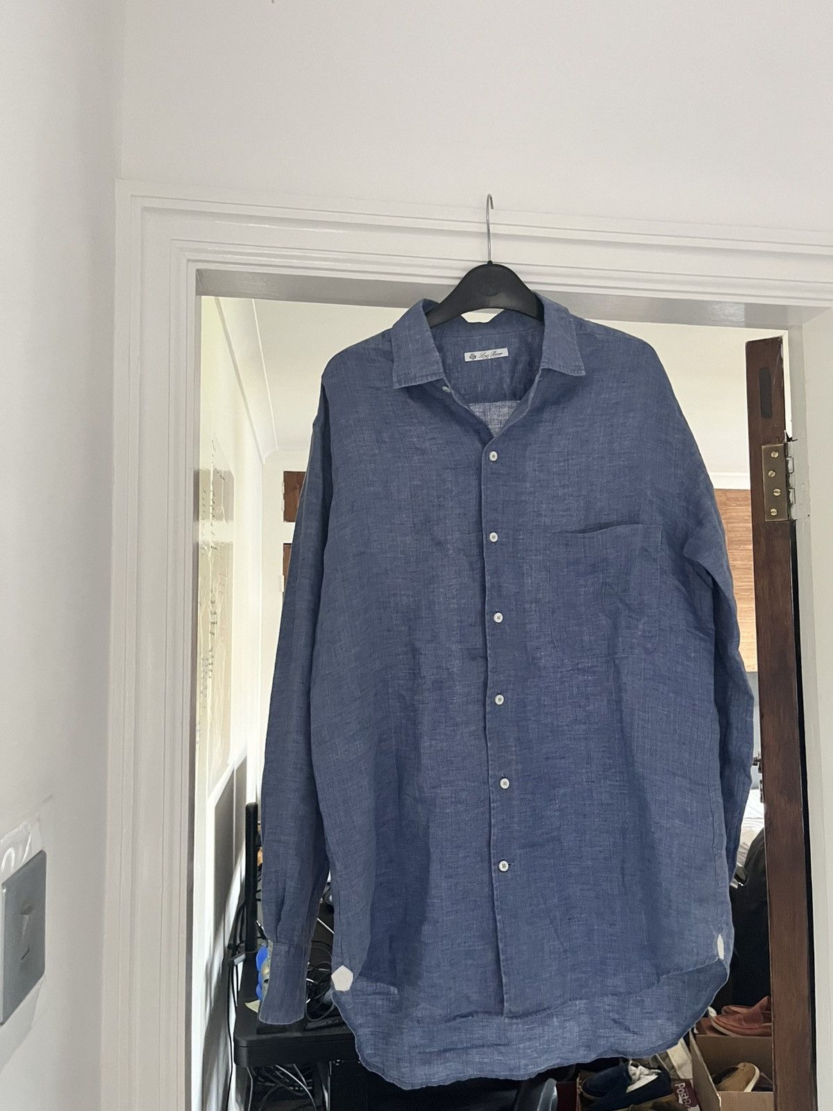 Loro Piana Loro Piana blue linen shirt size medium Size US M / EU 48-50 / 2 - 1 Thumbnail