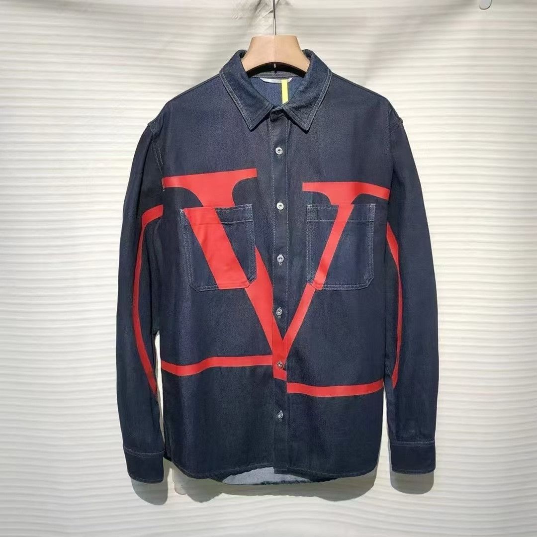 Valentino Valentino Big Logo Denim Shirt Jacket Size US M / EU 48-50 / 2 - 1 Thumbnail
