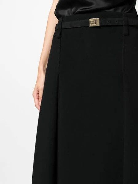 Saint Laurent Paris o1s1wg111024 Jupe Feutrine Brosse Midi Skirt in Noir Size 27" / US 4 / IT 40 - 5 Thumbnail