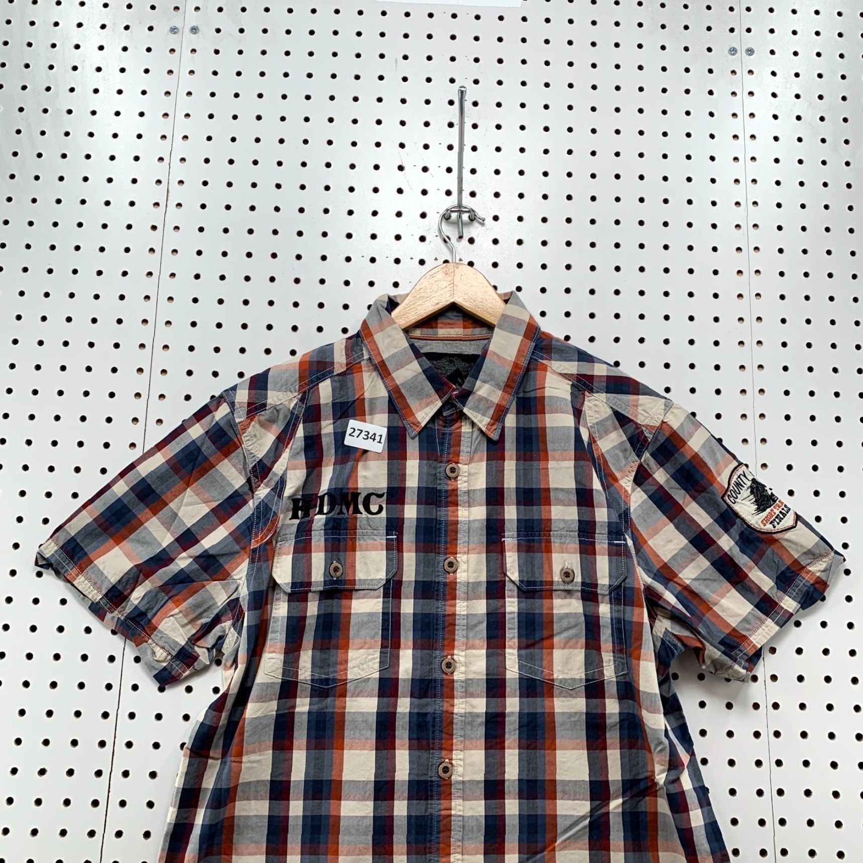Harley Davidson Harley-Davidson Motorcycle Button-Up Shirt Blue Plaid HDMC Men Large 21.5x29 Size US L / EU 52-54 / 3 - 2 Thumbnail