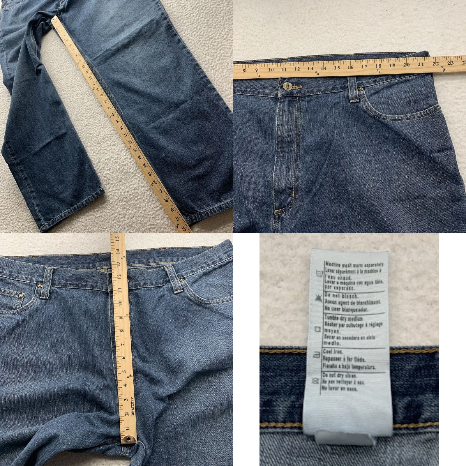 Carhartt Carhartt Mens Jeans Relaxed Fit Blue Denim 43x32 (Tag 42x32) 101483-968 Size US 43 - 8 Thumbnail