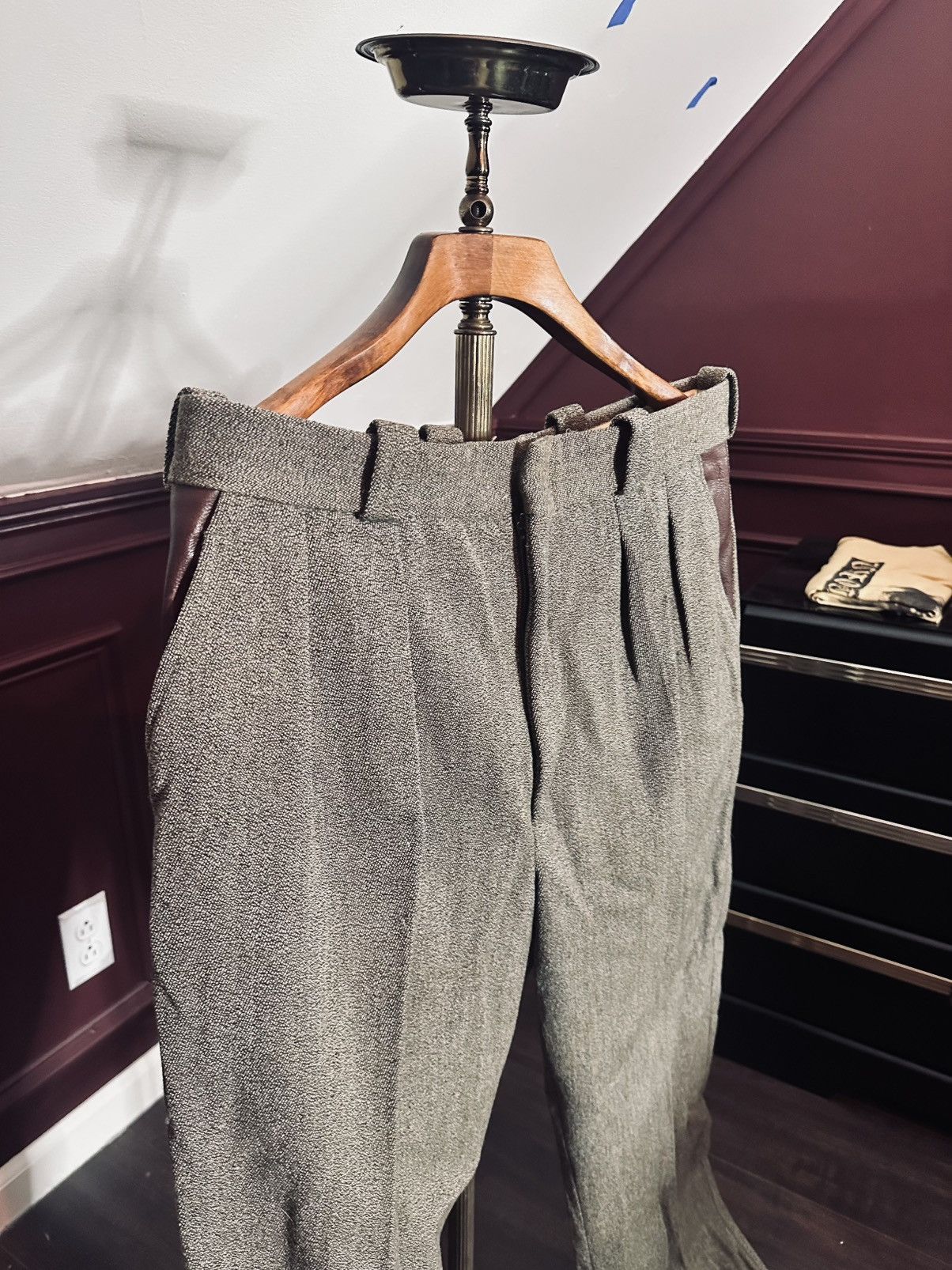 Willis & Geiger HEAVY wool LEATHER pocket MiUSA flap pocket pants Size US 35 - 2 Thumbnail