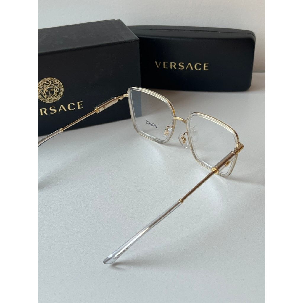 Versace NEW Versace VE1294D Clear Gold Square Eyeglasses Frames Size ONE SIZE - 8 Thumbnail