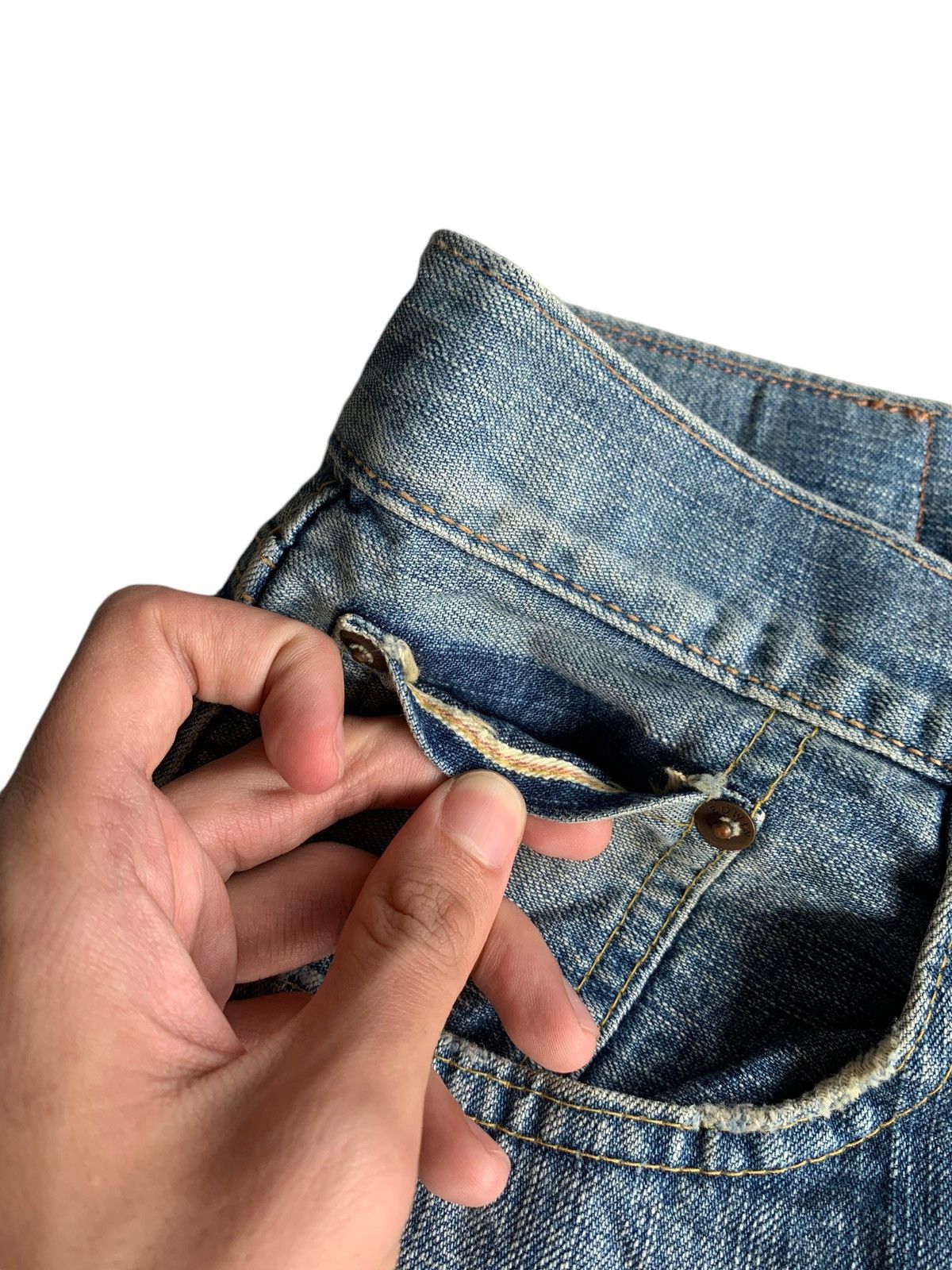 Edwin × Kapital × Vintage EDWIN 505Z SELVEDGE DISTRESSED DENIM Size US 29 - 12 Thumbnail