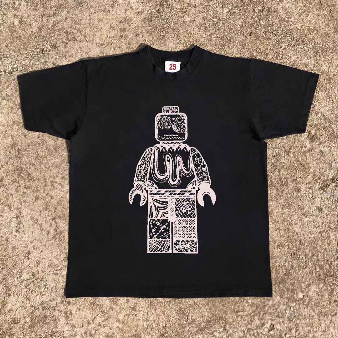 Japanese Brand × Vintage Black street washed retro robot print t-shirt Size US M / EU 48-50 / 2 - 1 Thumbnail