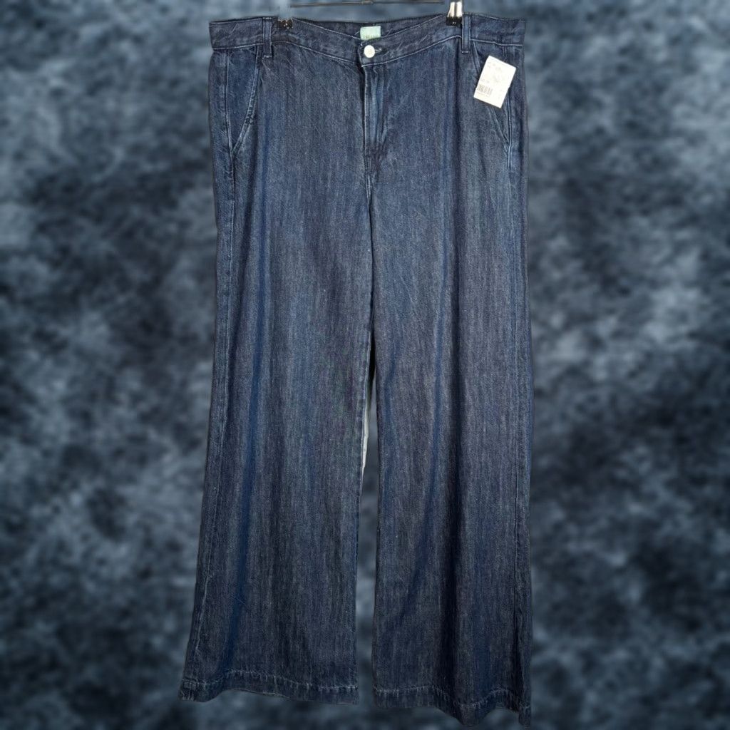 J Brand J Brand Womens Size 31 Wide-Leg Denim Pants Cotton/Linen Blend Size 24" / US 00 / IT 34 - 1 Thumbnail