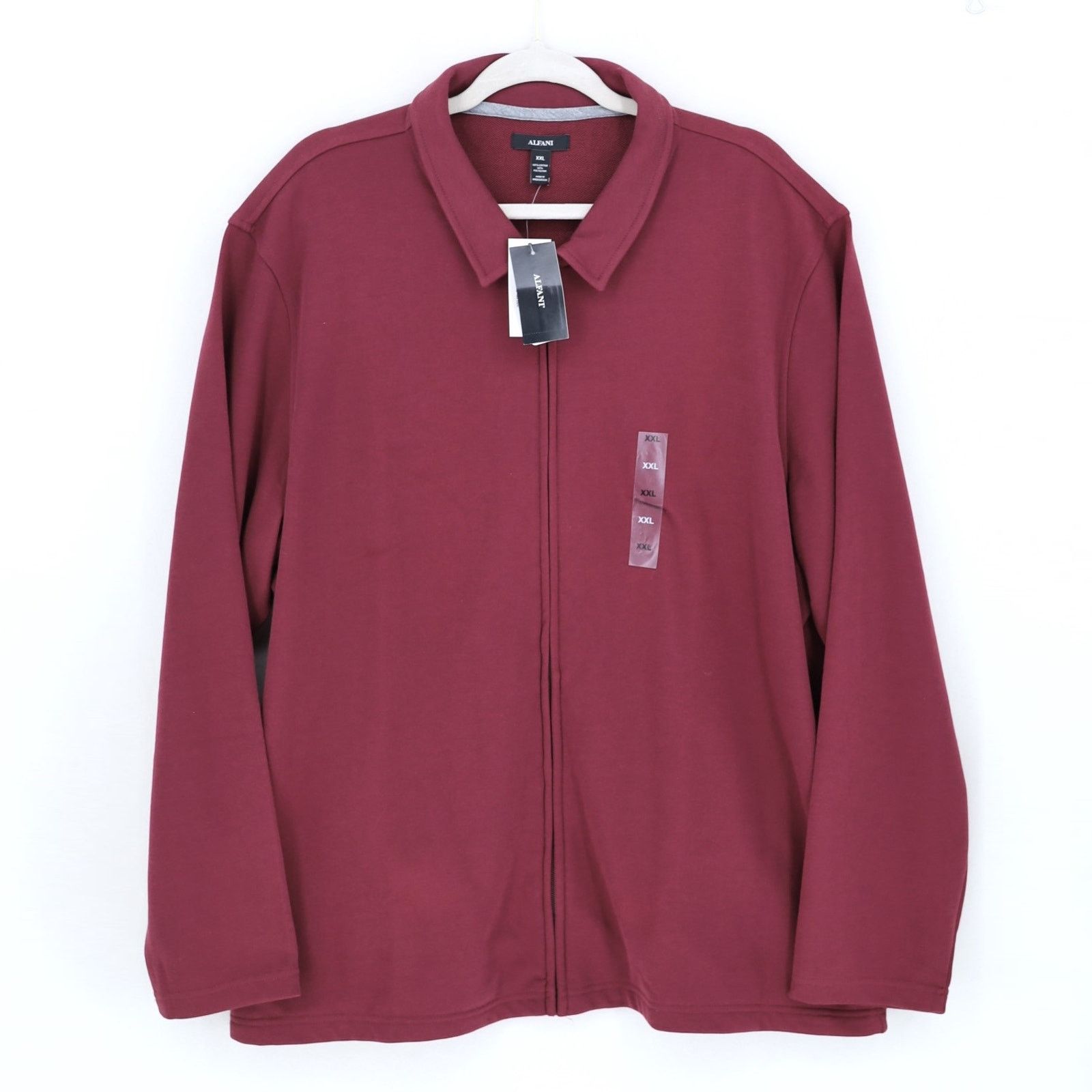 Alfani Alfani Men's Maroon Red Cotton Zip Front Jacket Size XXL Size US XXL / EU 58 / 5 - 2 Thumbnail