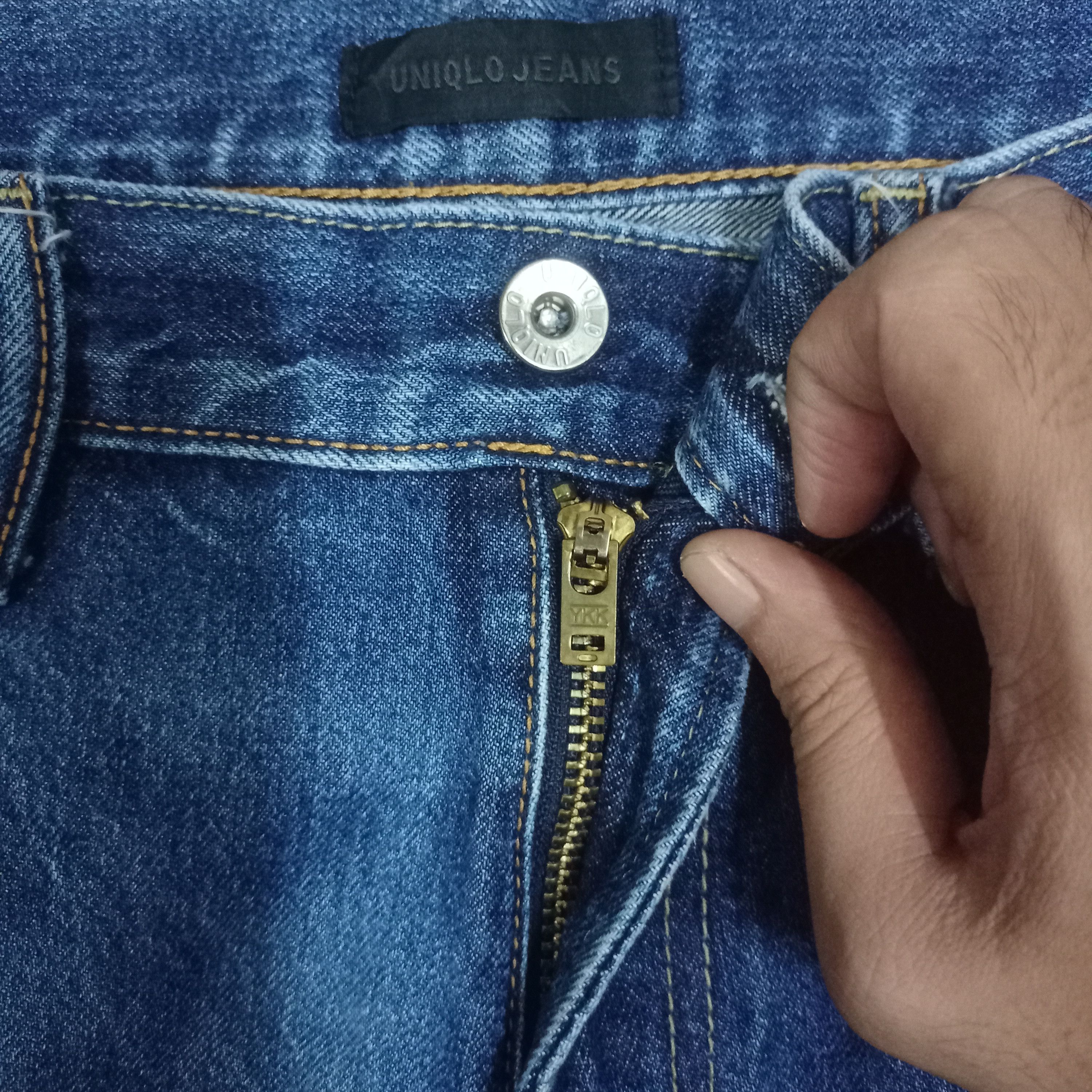 Japanese Brand × Uniqlo Vintage Japanese Uniqlo Blue Wash Straight Loose Jeans Size US 32 / EU 48 - 3 Thumbnail