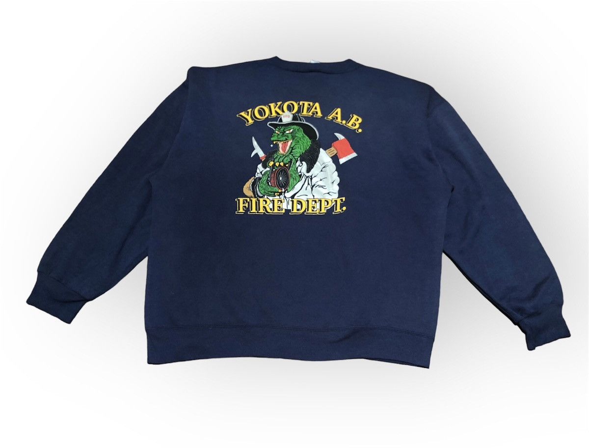 Vintage Rare Vintage 80s Yakota A.B Fire Dept sweat firefighter Size US XL / EU 56 / 4 - 5 Thumbnail