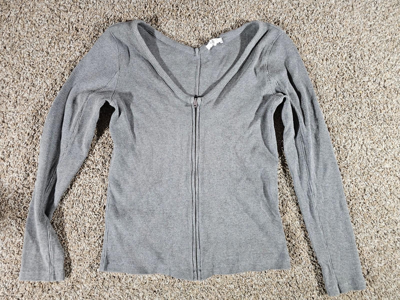 Rag & Bone RAG & BONE FullZip Front Sweater Top Slim Fit Gray Sz L Size L / US 10 / IT 46 - 1 Thumbnail