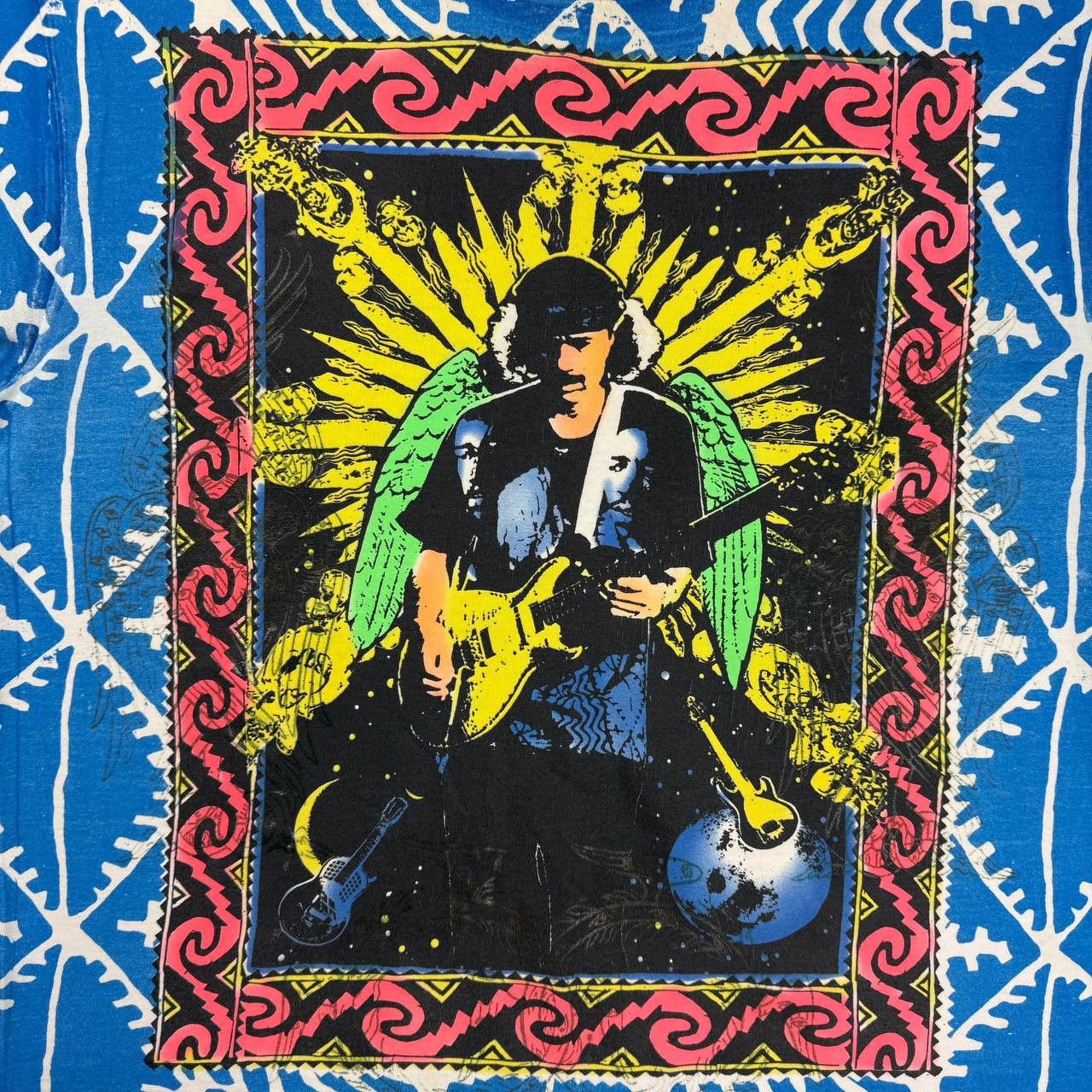 Band Tees 90s Vintage 1994 Carlos Santana Heaven Smiles AOP T-Shirt Size US XL / EU 56 / 4 - 11 Thumbnail