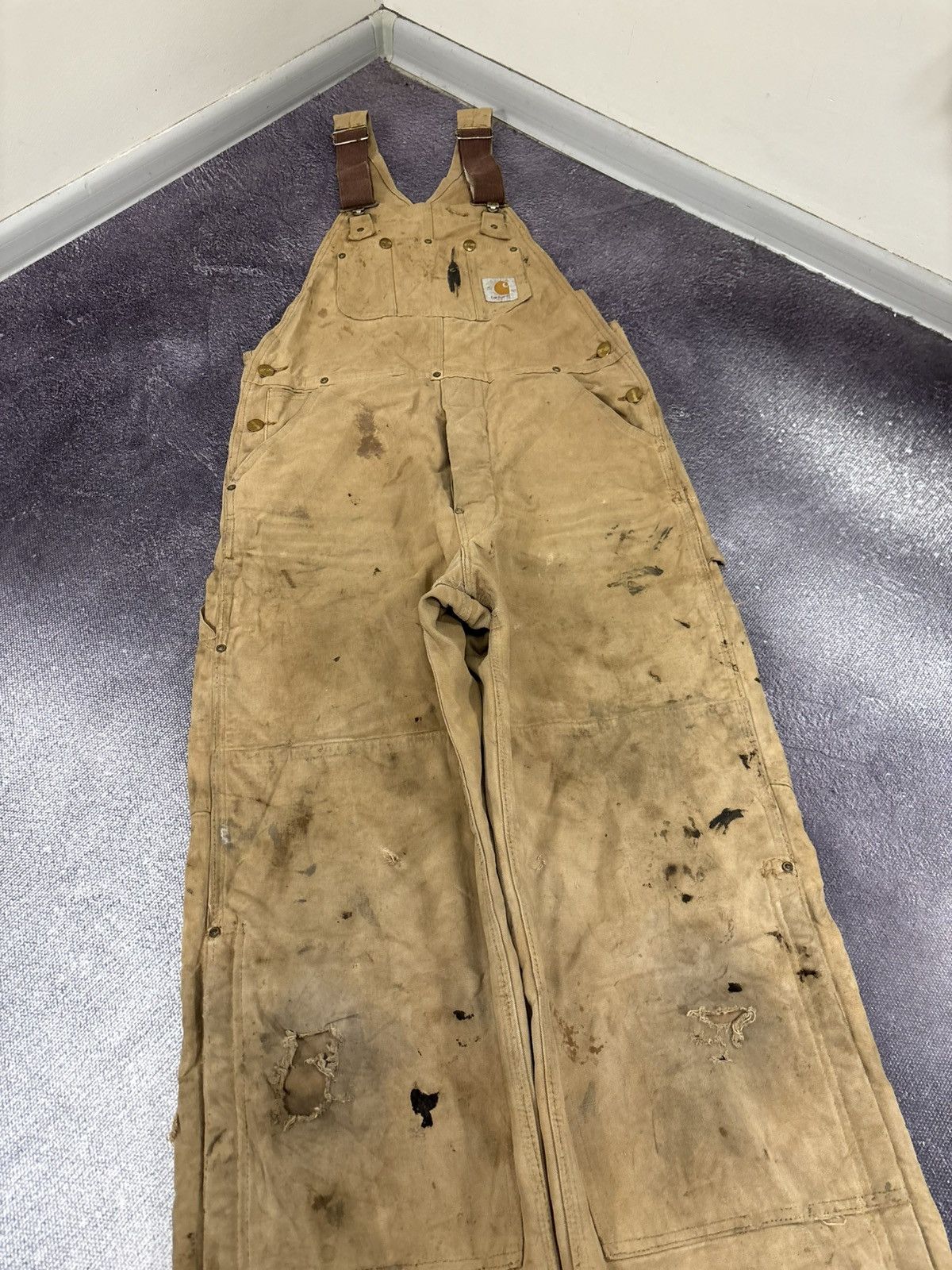 Carhartt Vintage Carhartt 1990s Duck Canvas Double Knee Bib Overalls Size US 34 / EU 50 - 8 Thumbnail