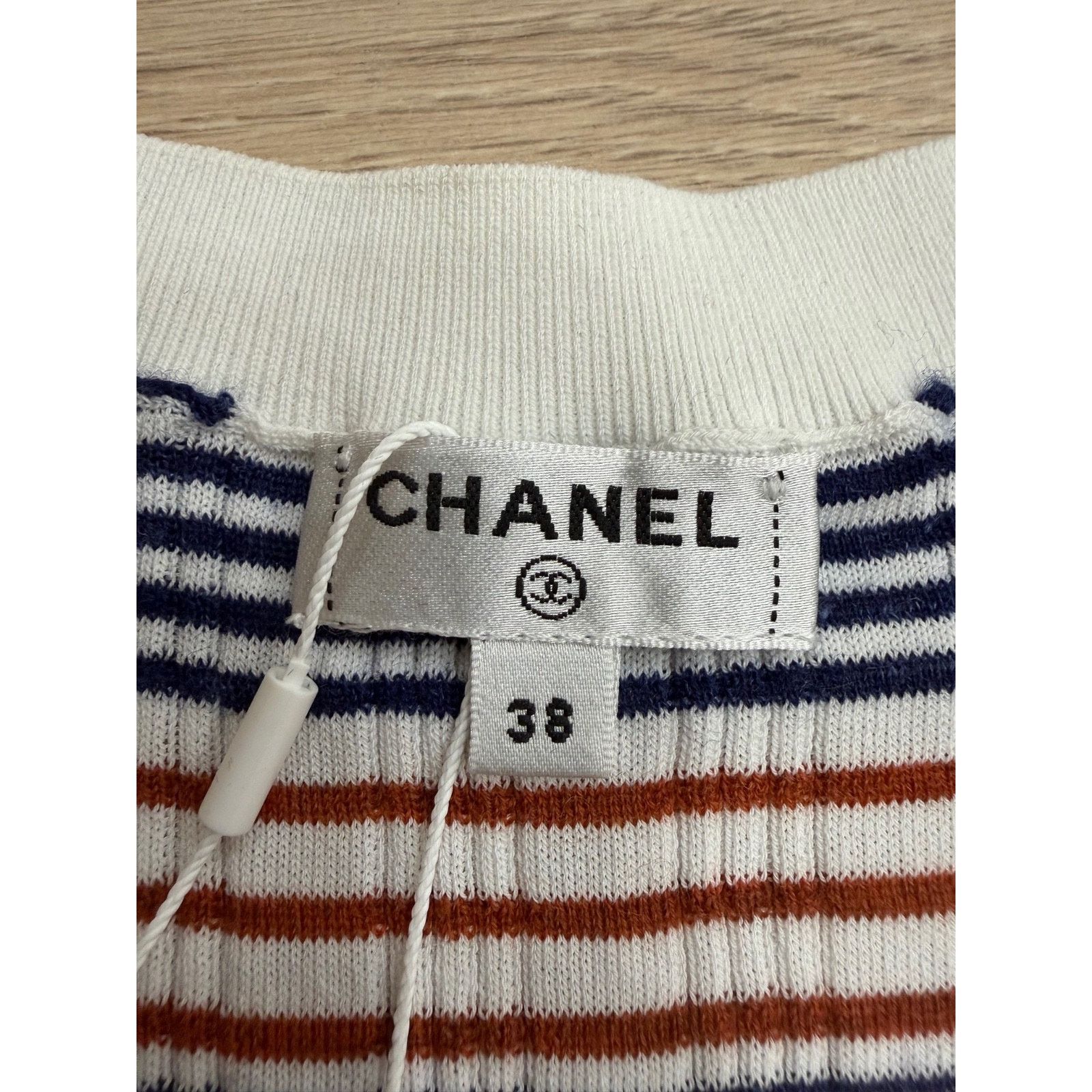 Chanel Chanel 21C Blue White Orange Striped CC Logo Top Pullover 38 Size XS / US 0-2 / IT 36-38 - 12 Thumbnail