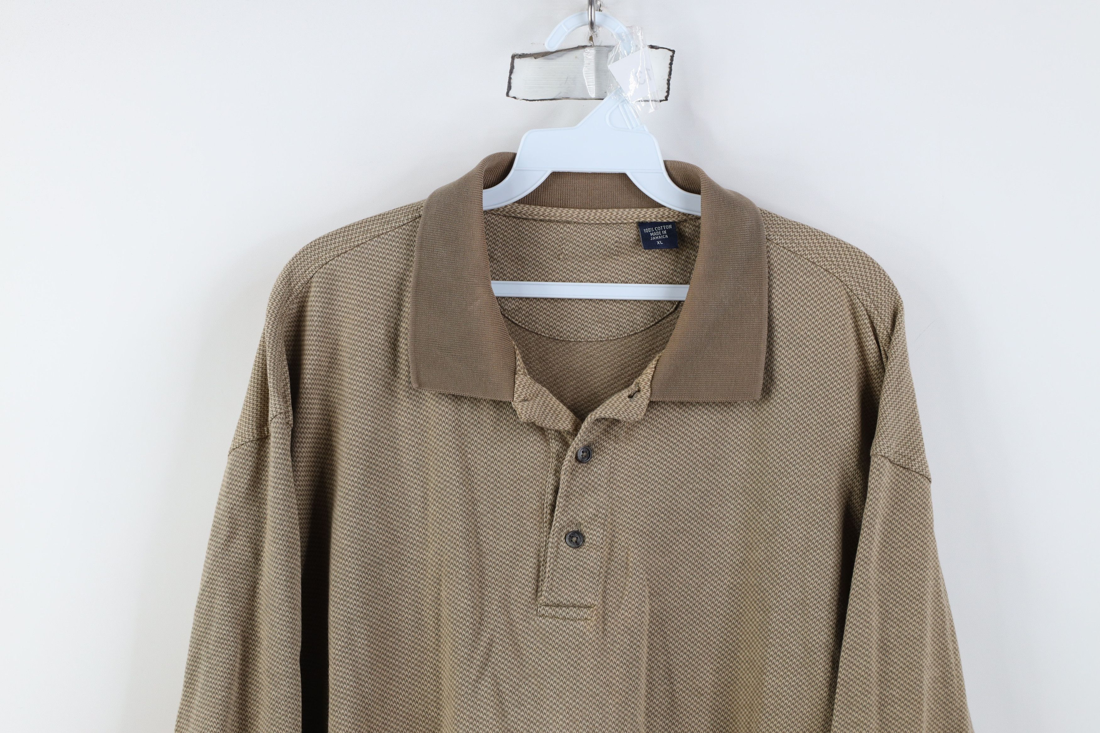 Vintage Vintage Streetwear Knit Long Sleeve Polo Shirt Earth Tone Size US XL / EU 56 / 4 - 2 Thumbnail