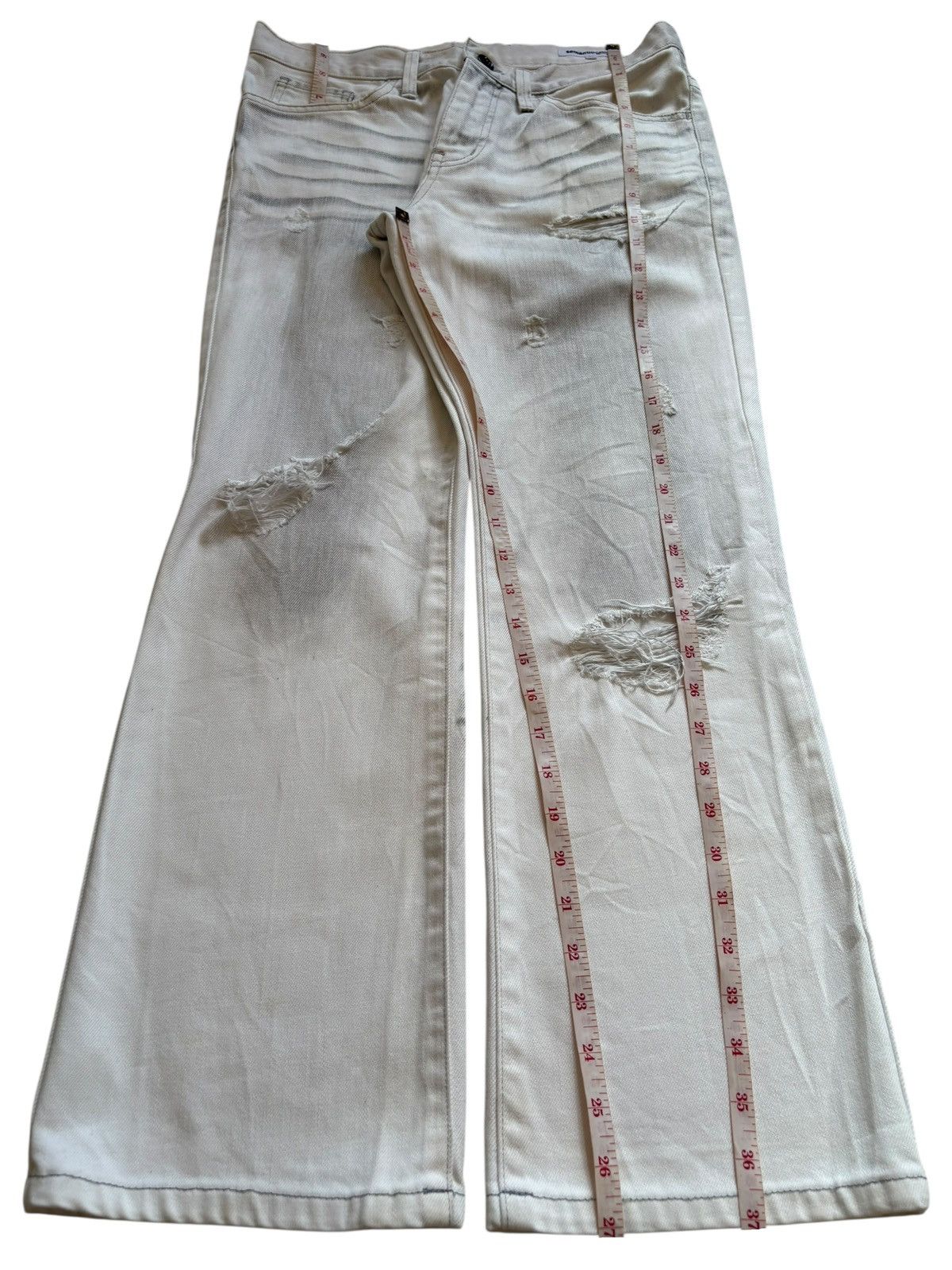 semanticdesign Vintage Semantic Design Charcoal Wash Ripped Bootcut Jeans Size 30" / US 8 / IT 44 - 14 Thumbnail