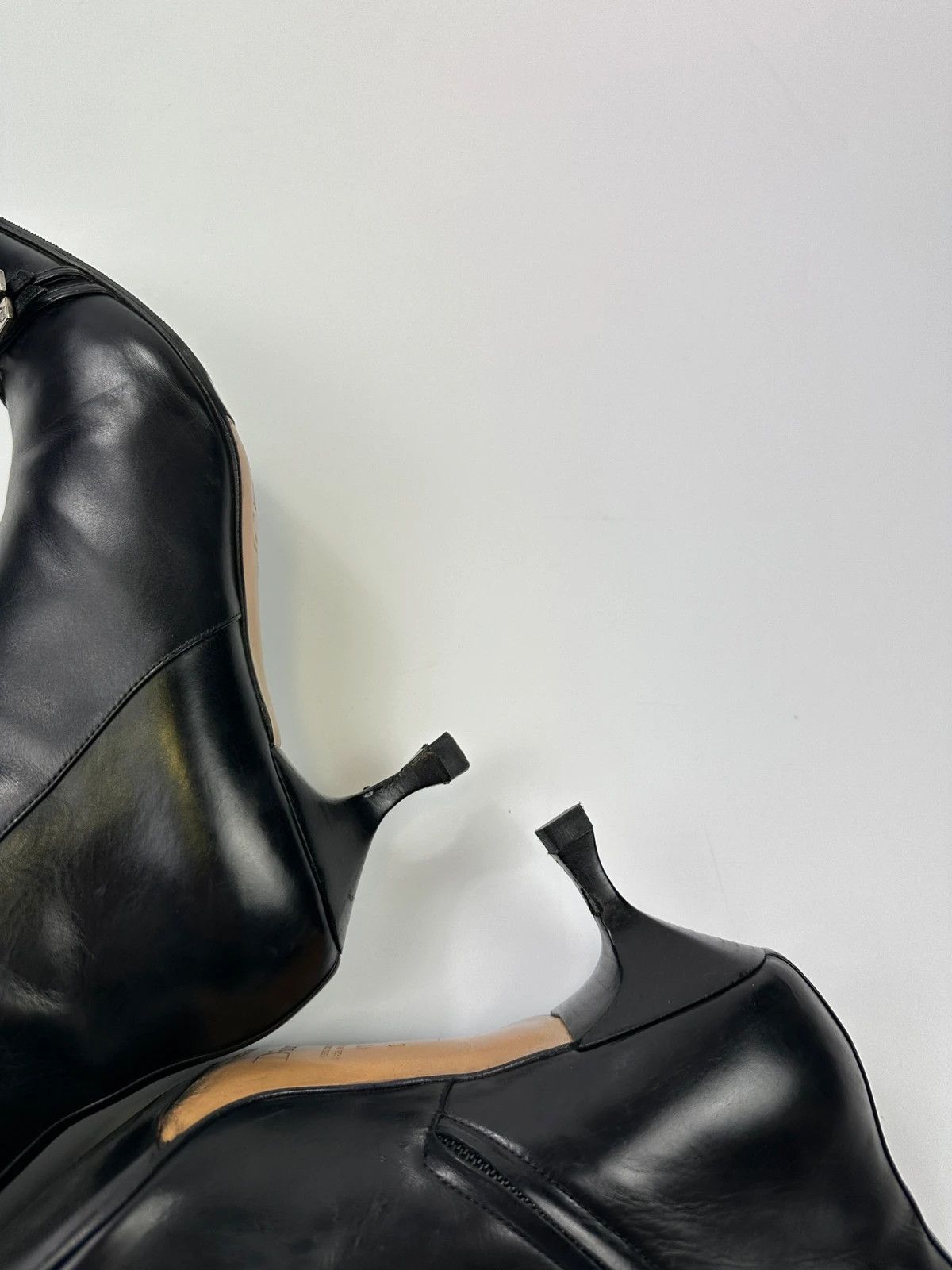 Dior Dior John Galliano Black Leather High Heels Boots Size US 10 / IT 40 - 12 Thumbnail