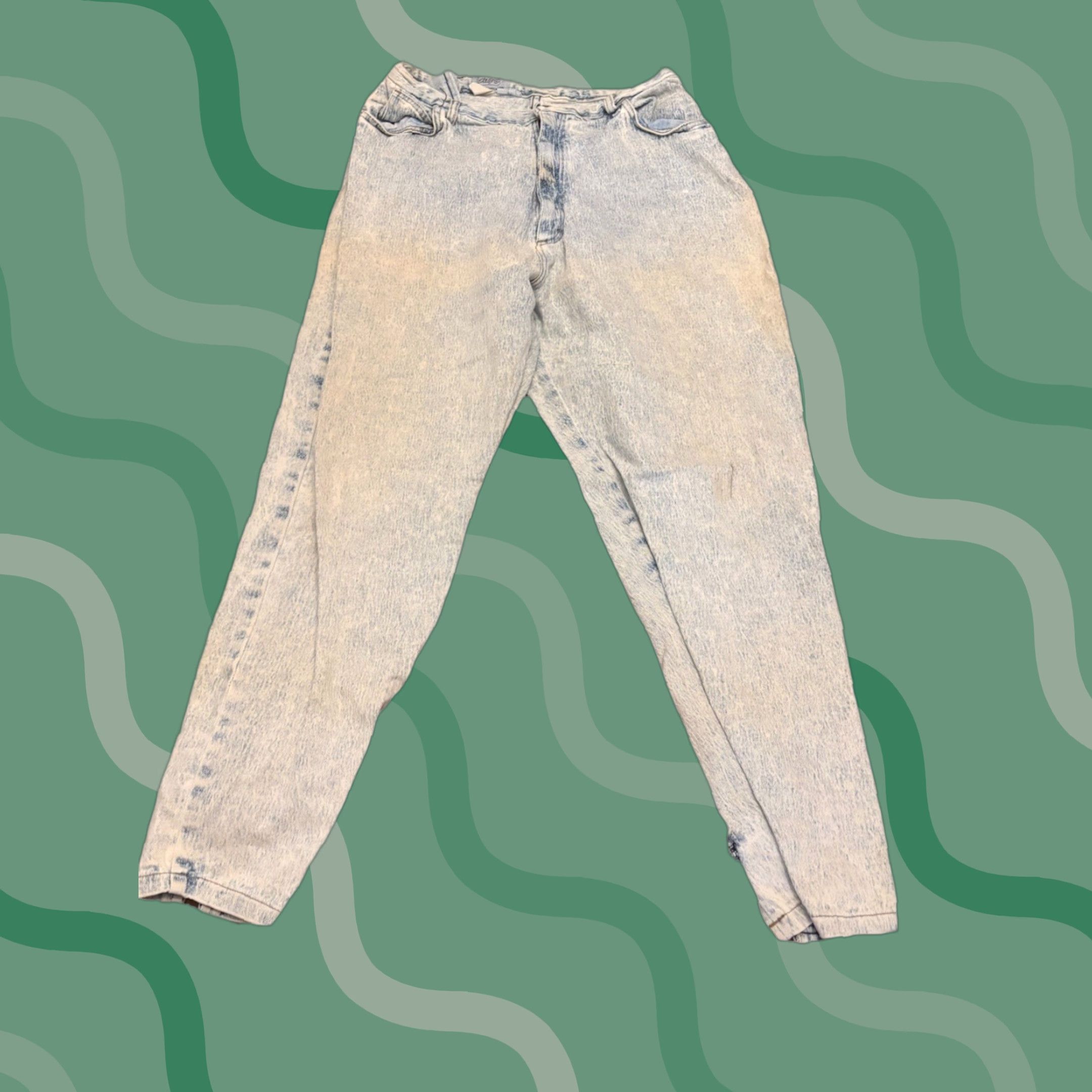 Vintage VINTAGE London Jeans Jeans Womens 12 30x30 Acid Wash High Waist Tapered 80s Distressed Blue Denim Cotton Patched 5-Pocket Womens Size 34" / US 12 / IT 48 - 1 Thumbnail