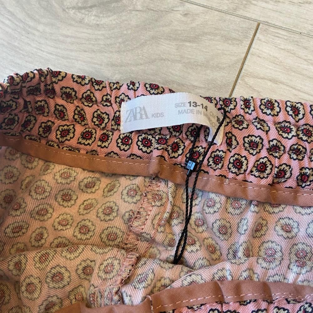 Zara Zara Red and Pink Floral Patterned Pants Size US 26 / EU 42 - 3 Thumbnail