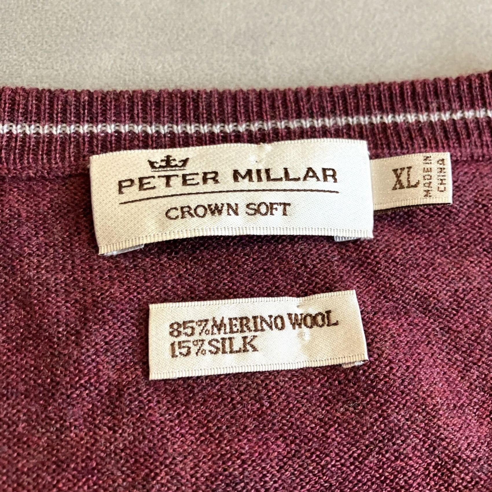 Peter Millar VINTAGE Peter Millar Sweater XL Mens Red Crew Neck Wool & Silk Embroidered Crown Soft Pullover Size US XL / EU 56 / 4 - 4 Thumbnail