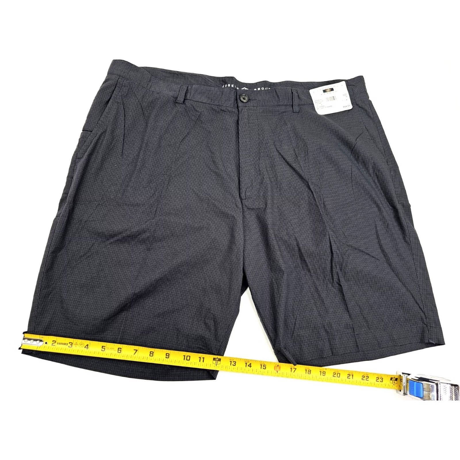 Joseph Abboud Joseph Abboud Flat Front Gingham Shorts Men 44 Black Gray NWT Inseam 9.5" Summer Casual Chino Moderate Fit Mens Size US 44 / EU 60 - 3 Thumbnail