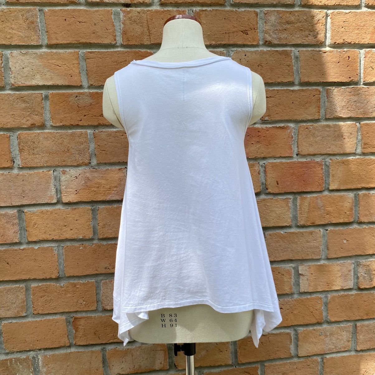 Sunao Kuwahara Sunao Kuwahara White Sleeveless Graphic Asymmetrical Hem Top Size M / US 6-8 / IT 42-44 - 20 Thumbnail