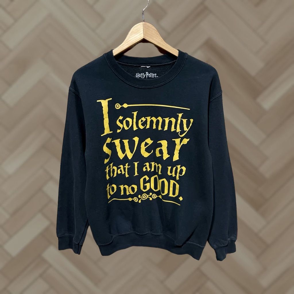 Vintage Harry Potter Crewneck Sweatshirt XS Black Unisex Adults Solid Logo Pullover Long Sleeve Leather? Size XS / US 0-2 / IT 36-38 - 1 Thumbnail