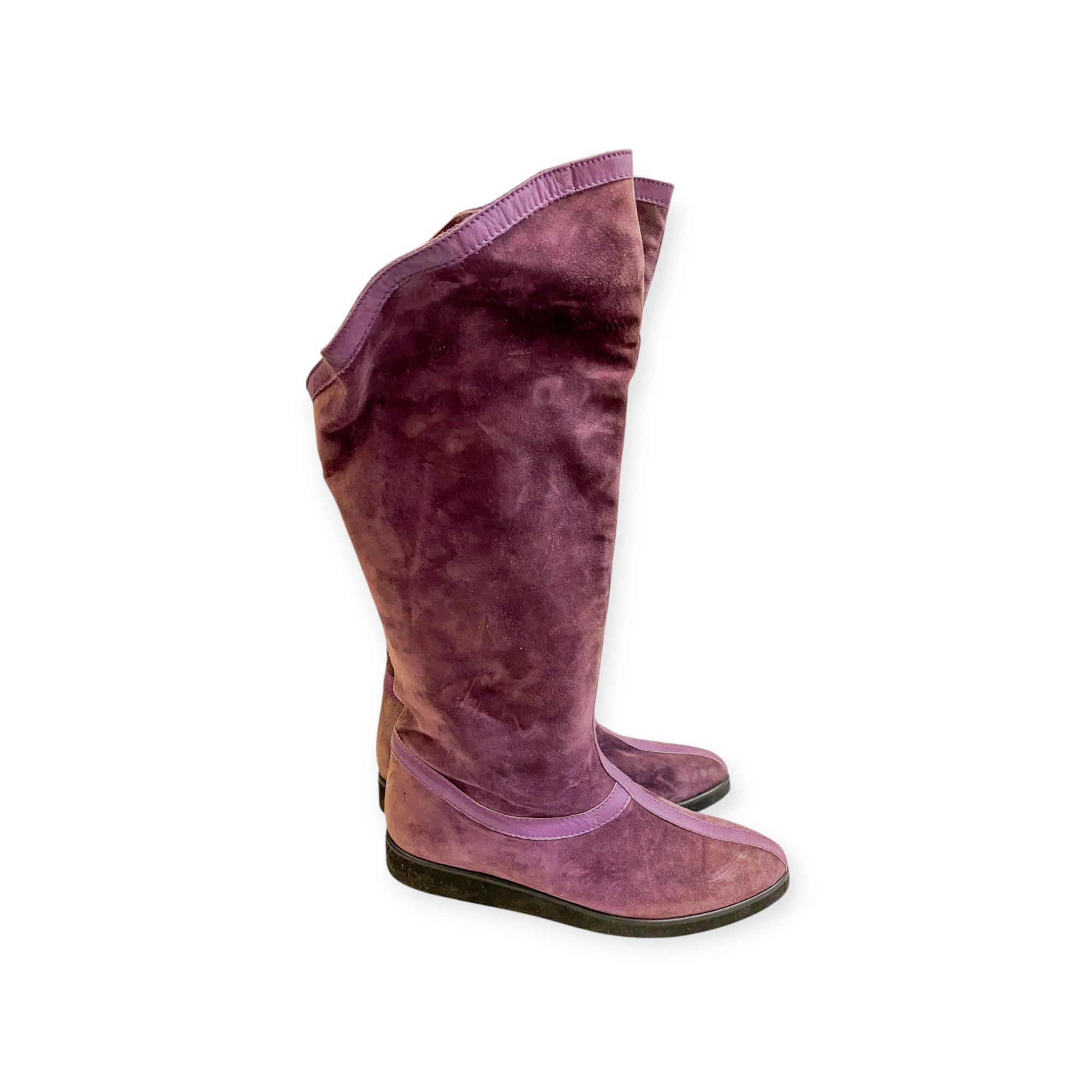 Kansai Yamamoto Vintage Rare Kansai by Giancolombo Purple Suede Boots Size US 7.5 / IT 37.5 - 1 Thumbnail